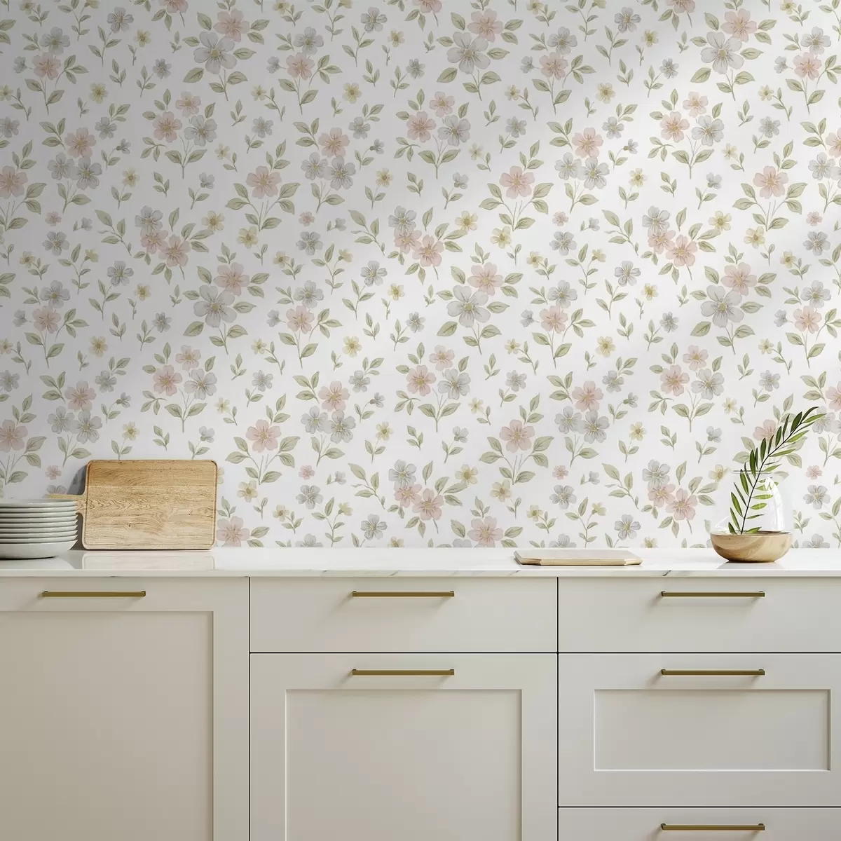 Tapete Kleine Aquarellblumen in Pastelltönen auf weißem Hintergrund a00596v1 Tapete Kleine Aquarellblumen in Pastelltönen auf weißem Hintergrund a00596v1