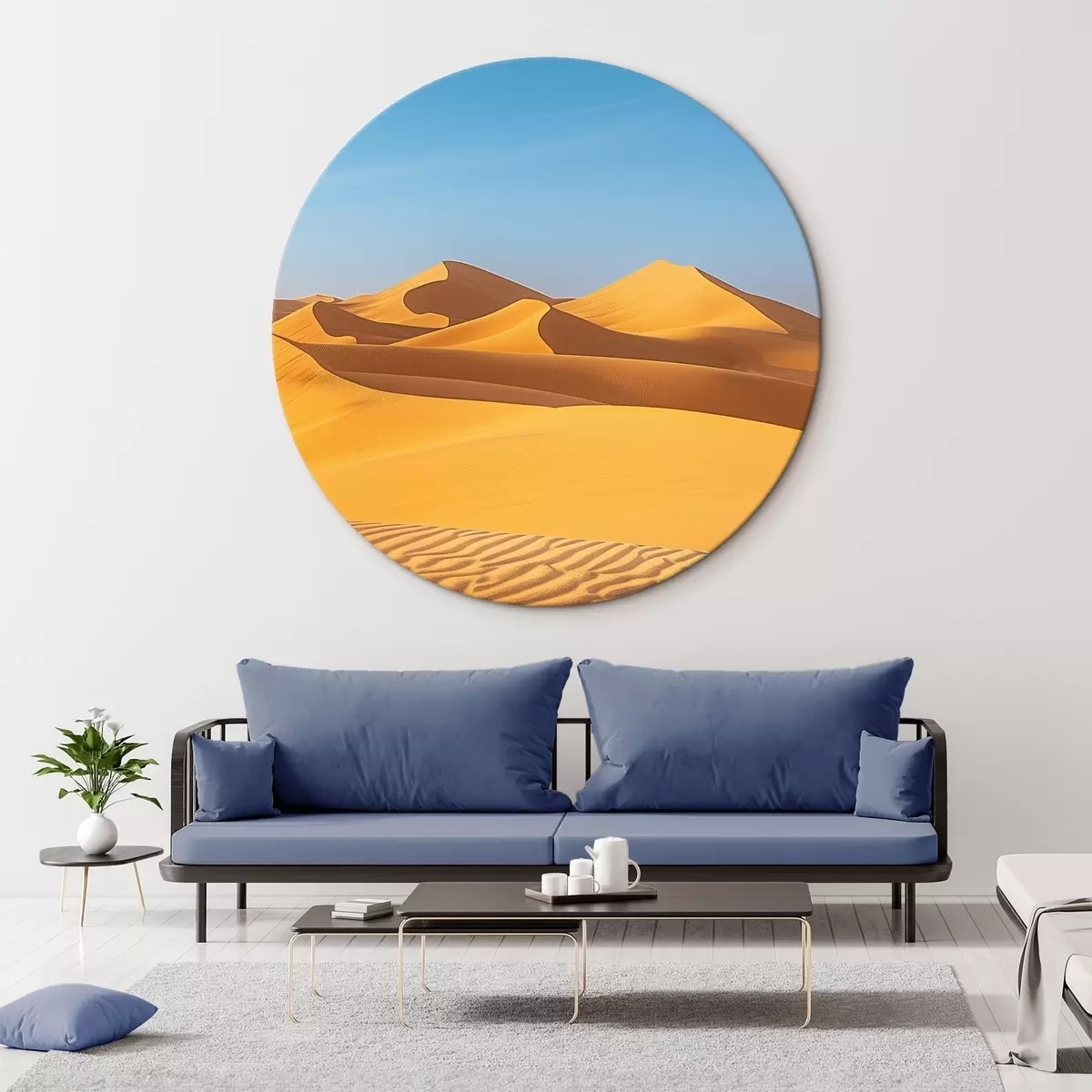 Runde Wandbilder Blauer Himmel vor dem Hintergrund einer Wüste r45666