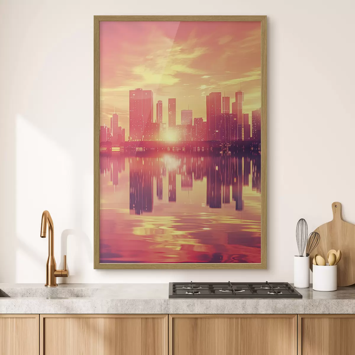 Poster Bestellung vor dem Hintergrund einer modernen Stadt f45659