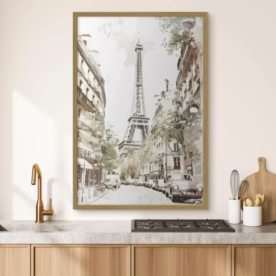 Fototapete Bild von Paris, Malerei-Imitation f45668