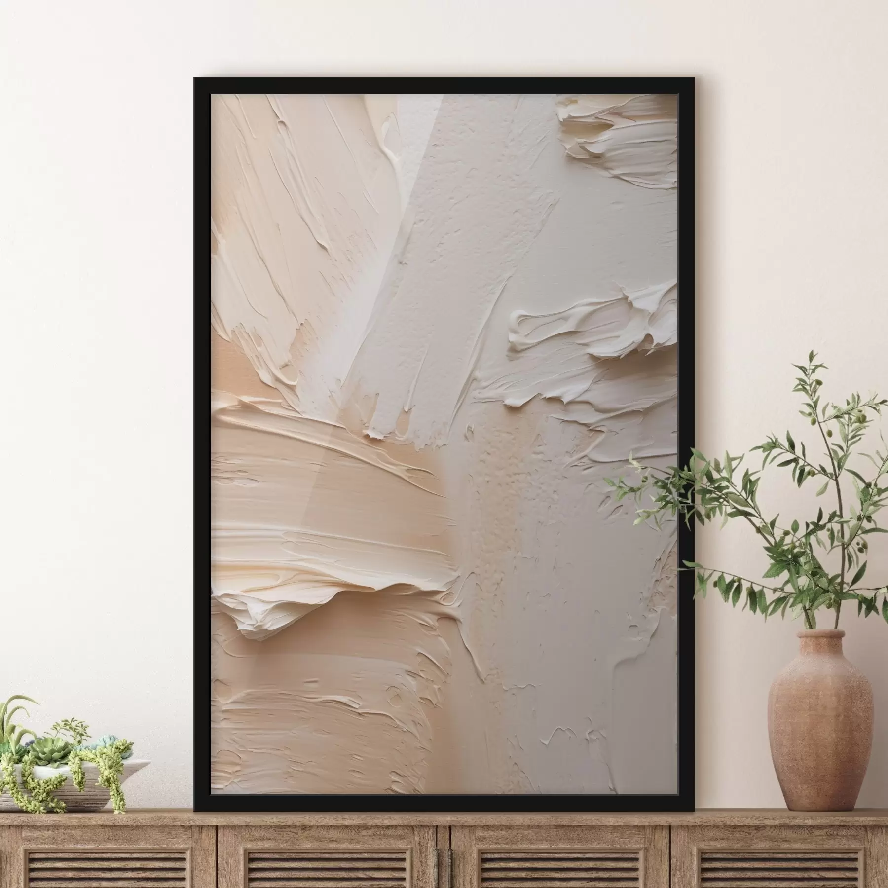 Fototapete Leichte Impasto-Striche, cremige, sandige Textur f45872