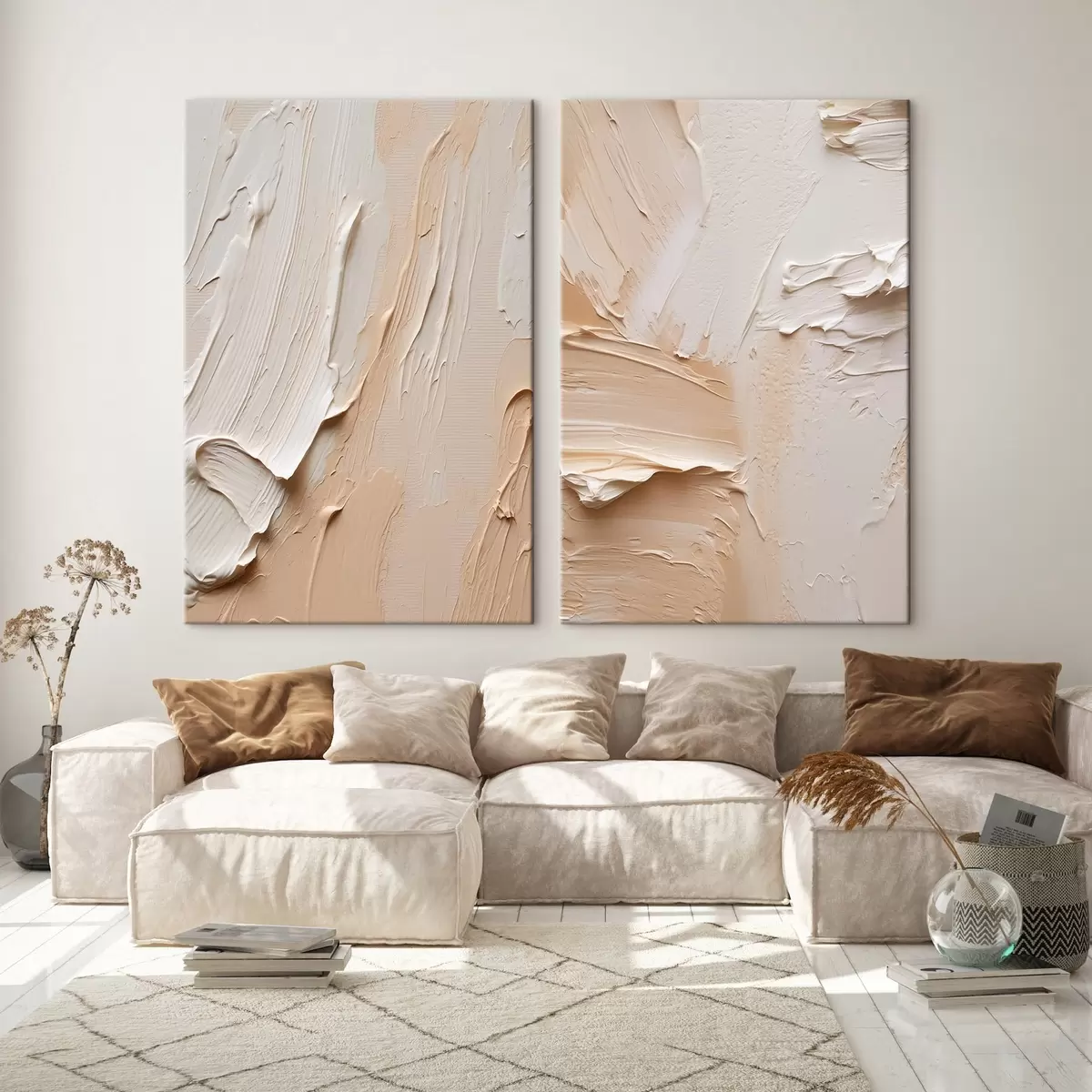 Fototapete Cremefarbene Impasto-Striche m00767