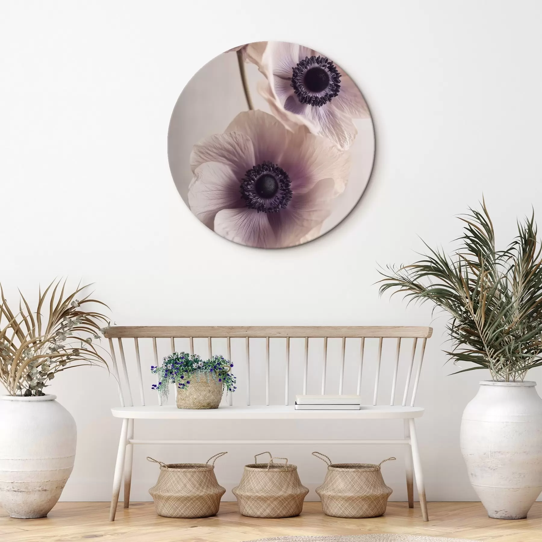 Fototapete Zarte Anemonen mit dunkler Mitte, pastellfarben r45875