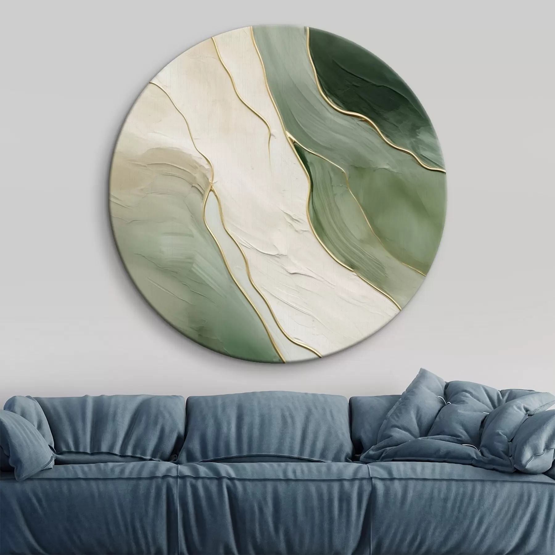 Fototapete Smaragdgrüne Abstraktion mit feinen gelben Linien r45888