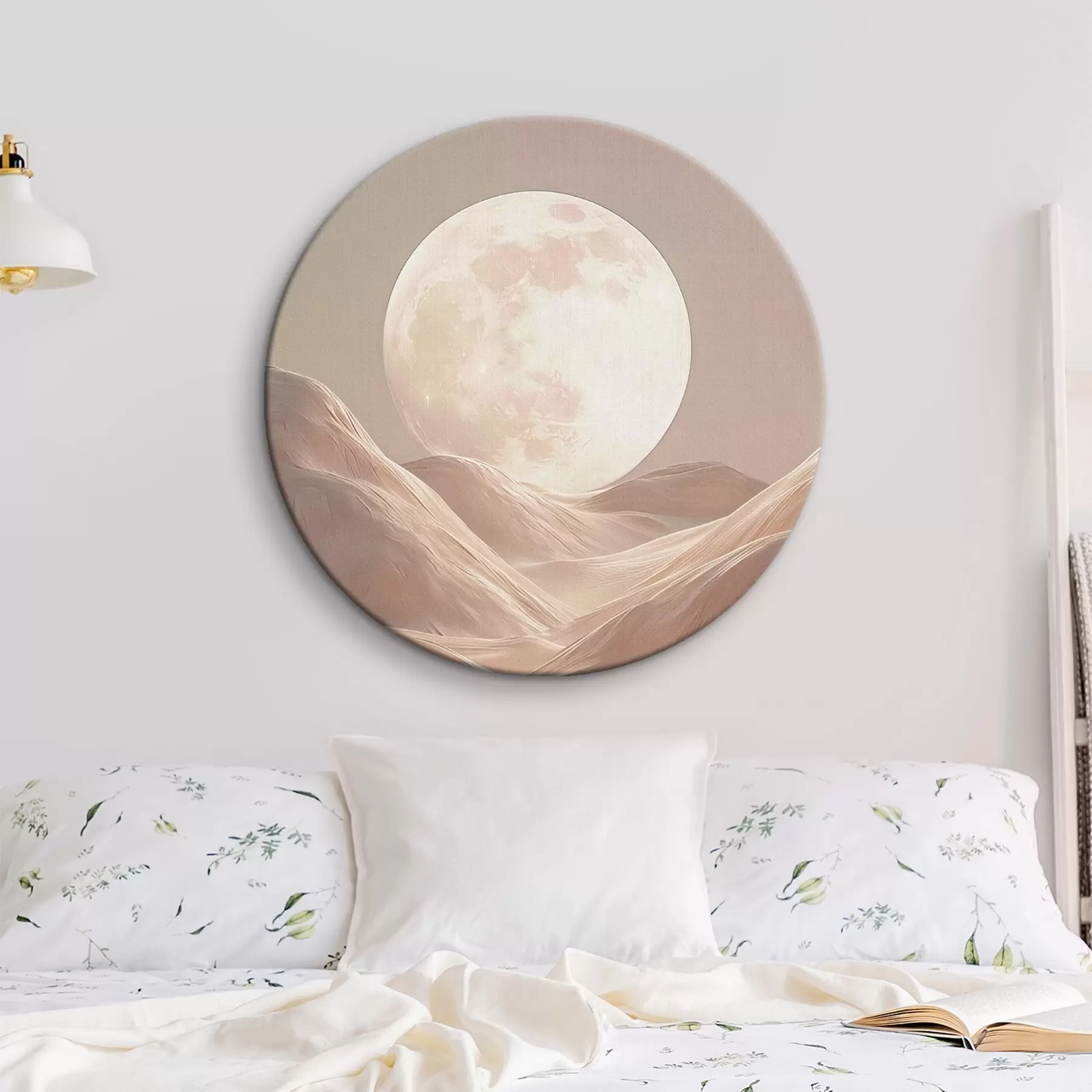 Fototapete Mond über Sanddünen in rosa Farbtönen r45892