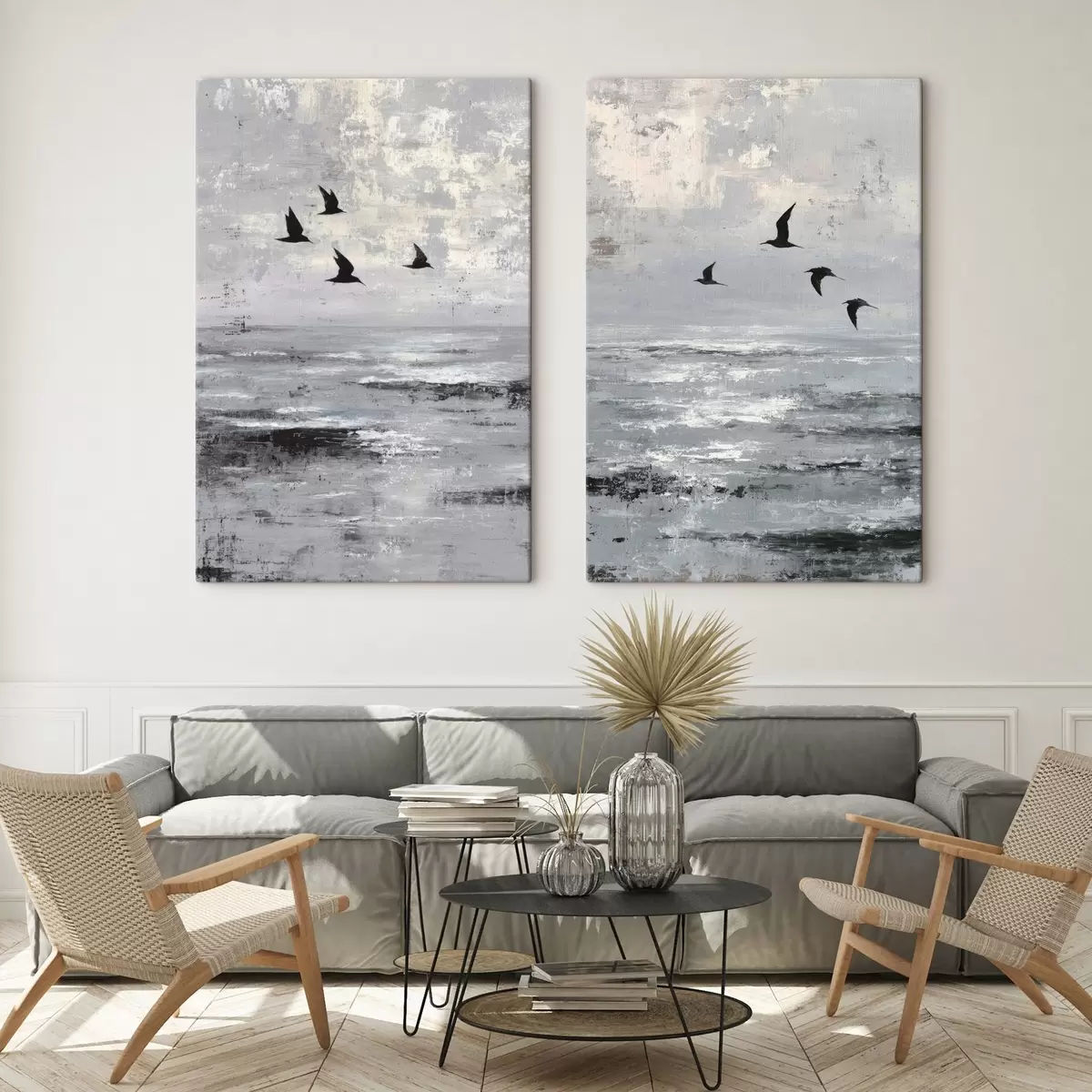 Fototapete Abstrakte Landschaft mit Vögeln m00778