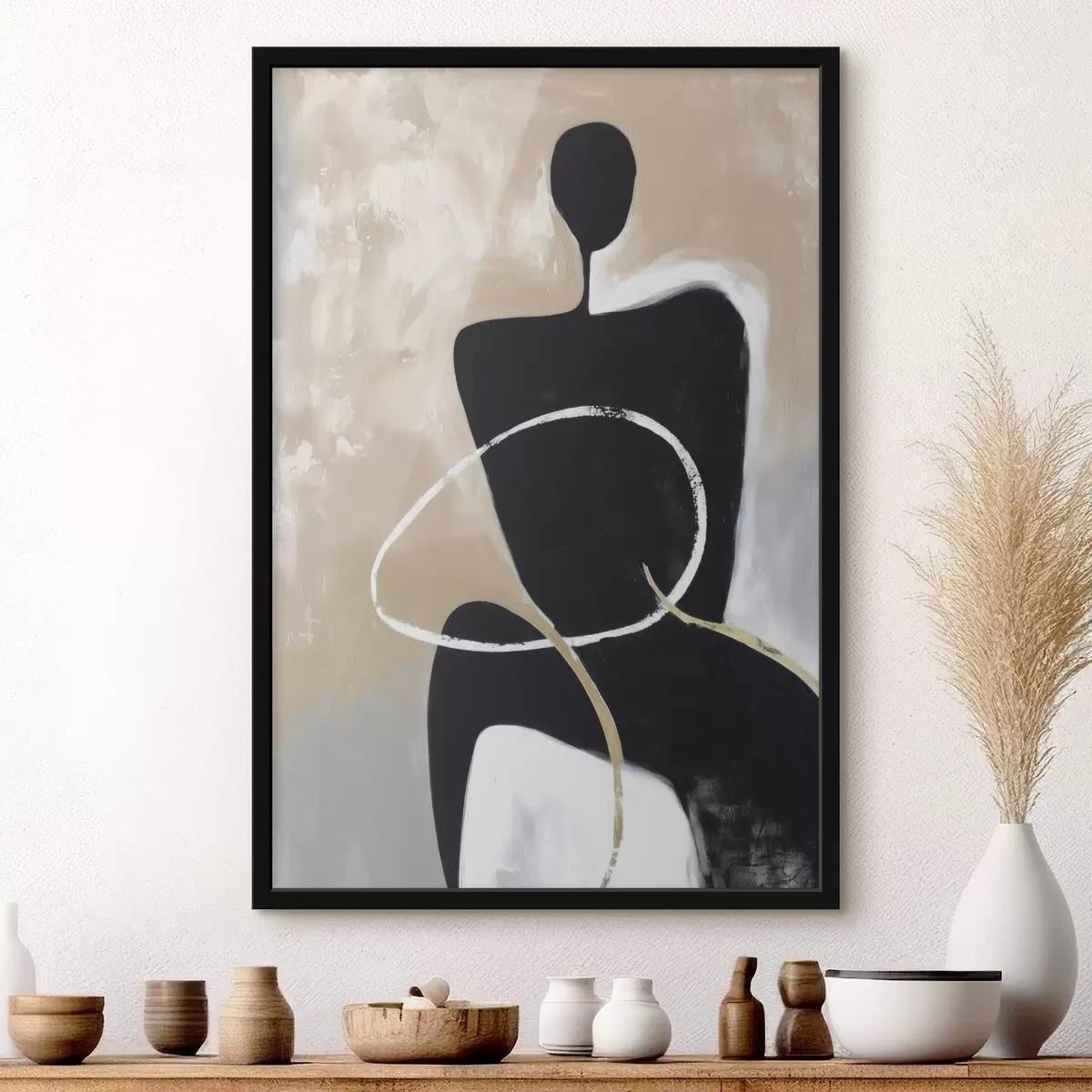 Poster Abstrakte Silhouette mit minimalistischen Formen f45984