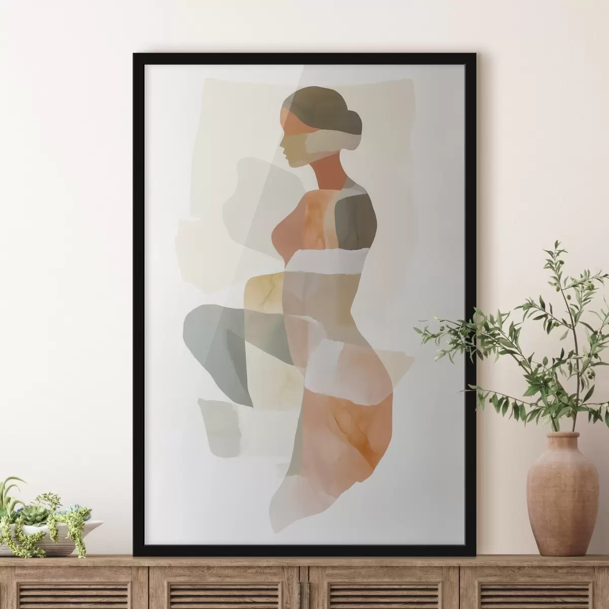 Poster Abstrakte weibliche Silhouette f45992