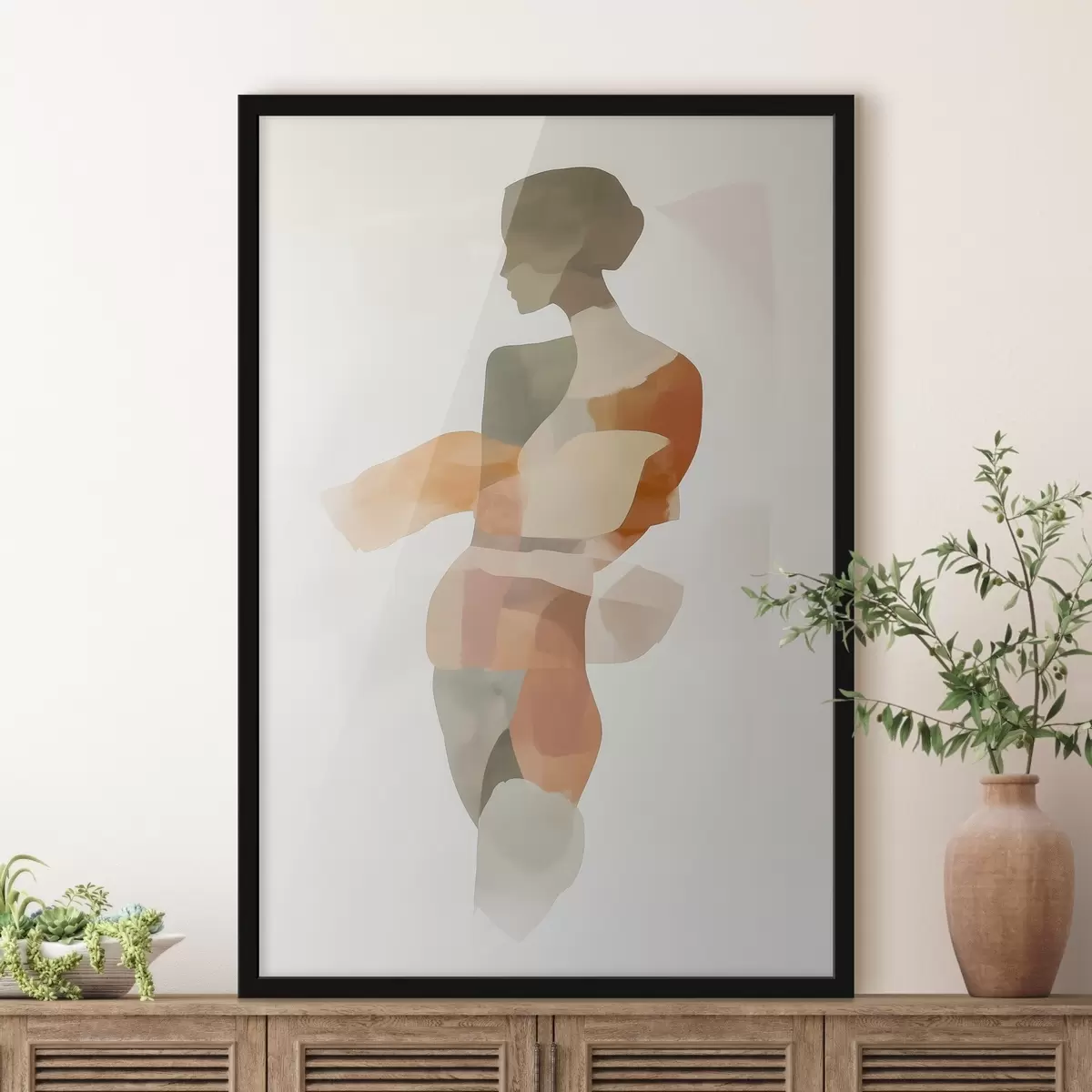 Poster Abstrakte weibliche Silhouette f45993