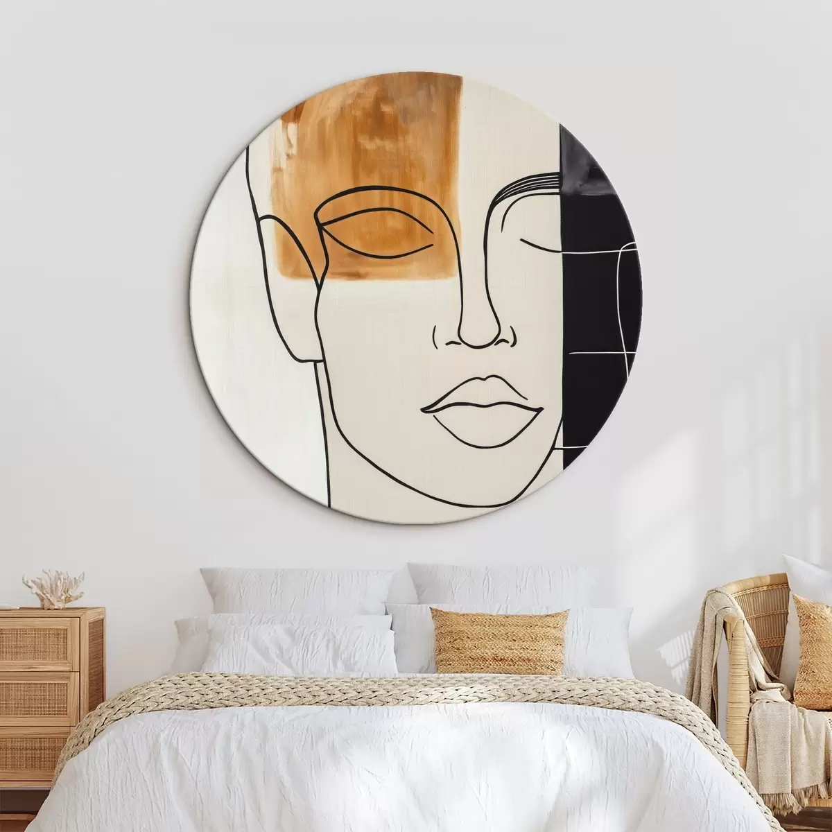 Runde Wandbilder Minimalistisches abstraktes Porträt r45986