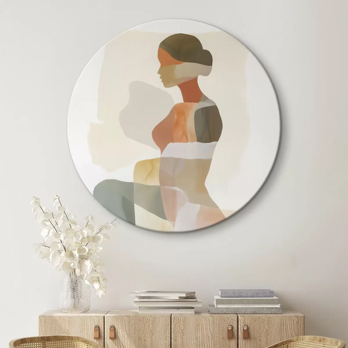 Runde Wandbilder Abstrakte weibliche Silhouette r45992