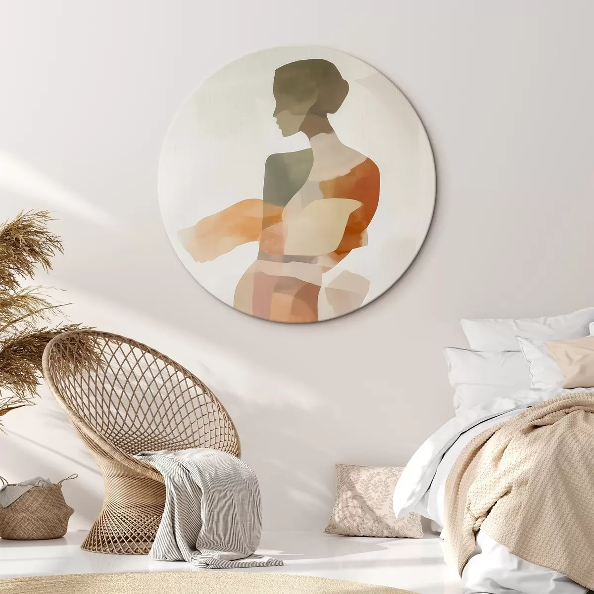 Runde Wandbilder Abstrakte weibliche Silhouette r45993