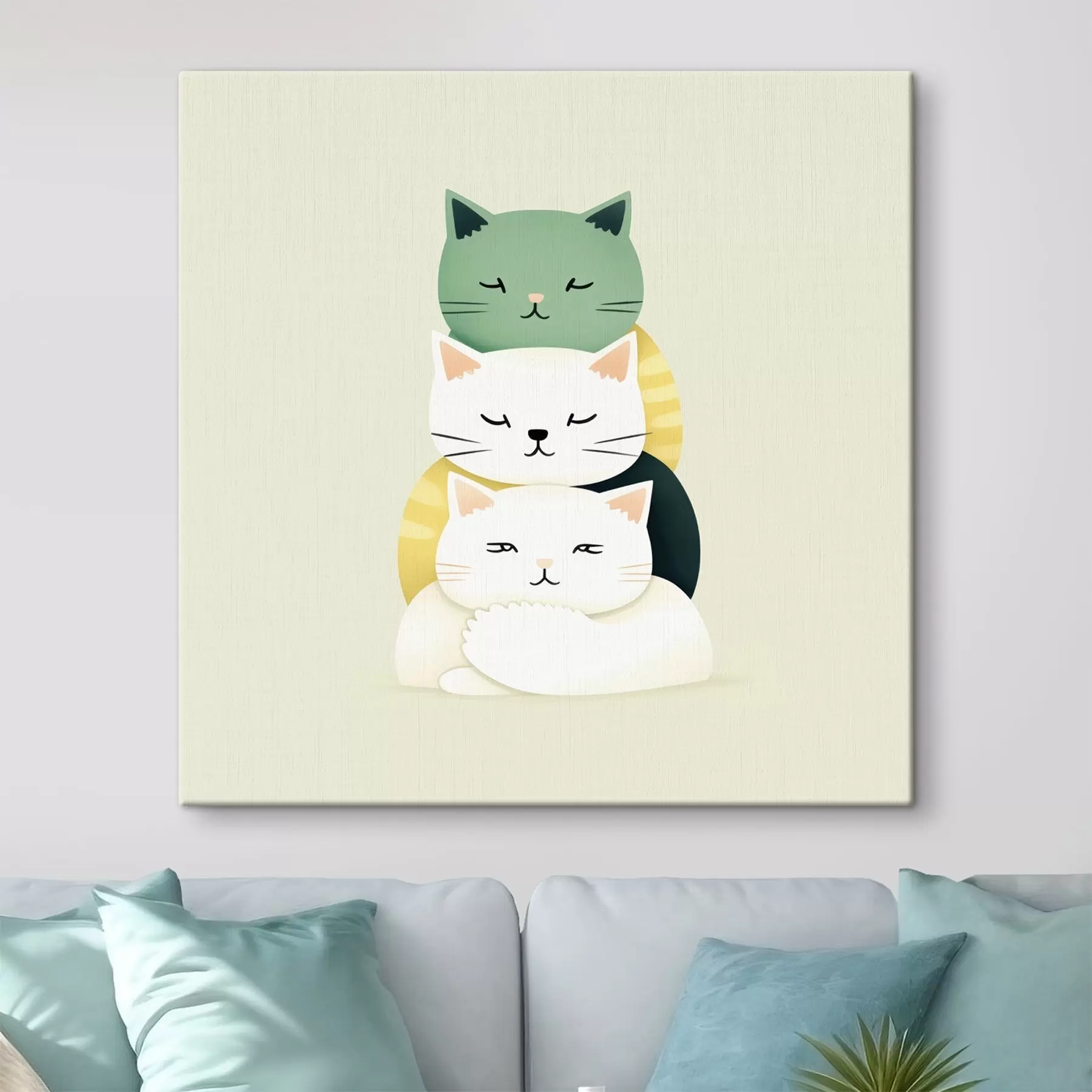 Fototapete Komposition von drei Katzen im Animationsstil s45734