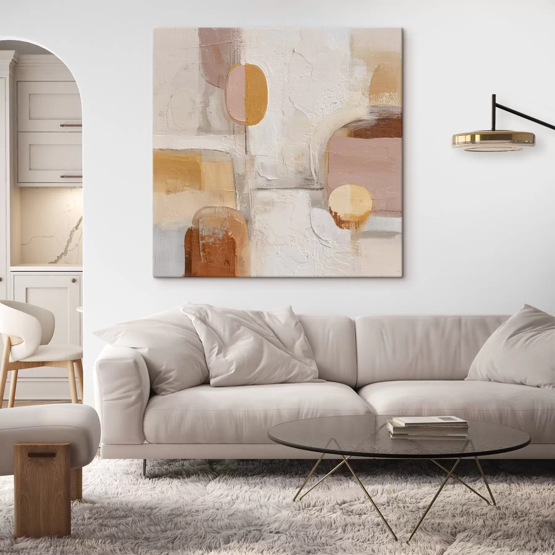 Fototapete Abstrakter Minimalismus in Beige-Orange-Tönen s45864