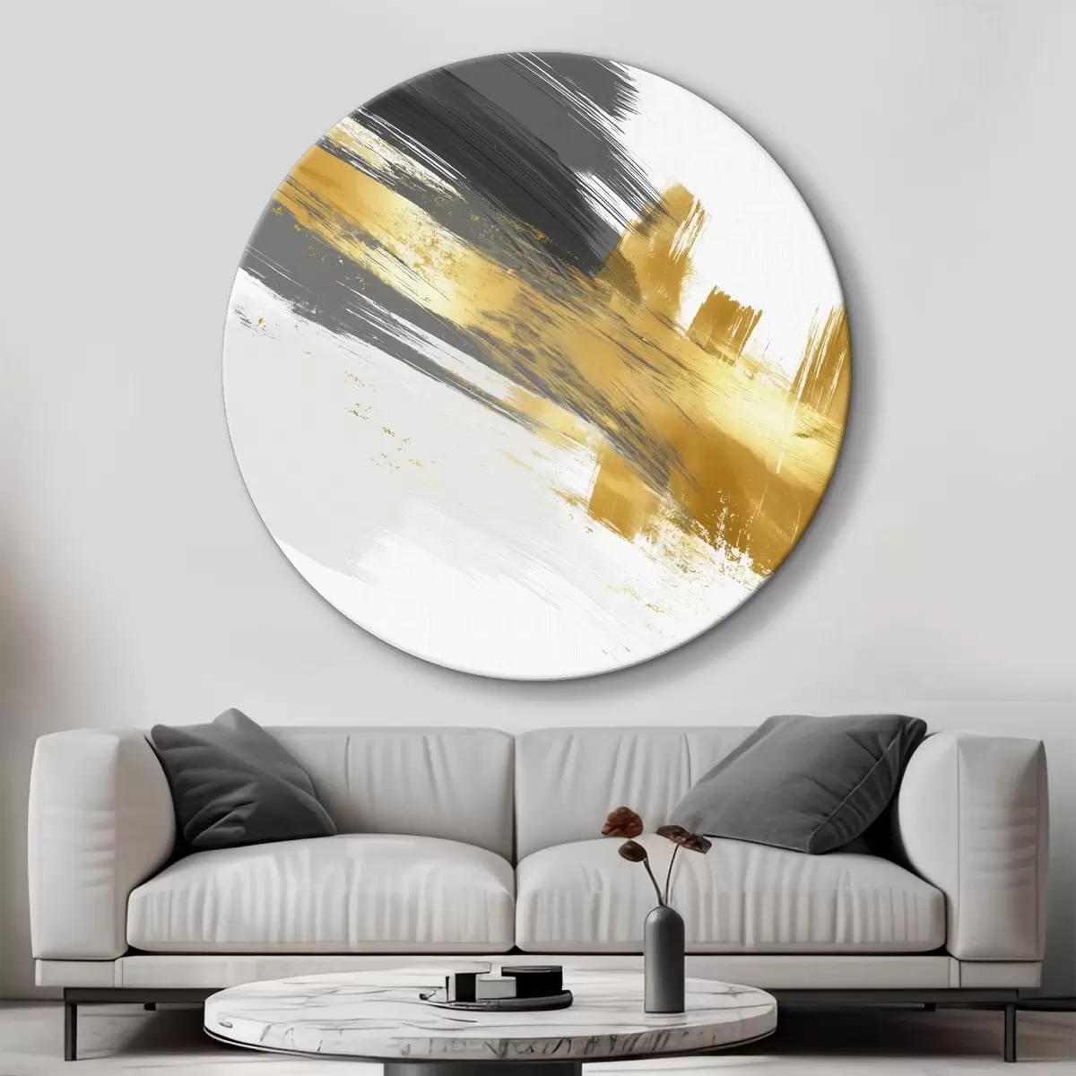Runde Wandbilder Moderne Kunst mit Elementen schneller Pinselstriche r45865