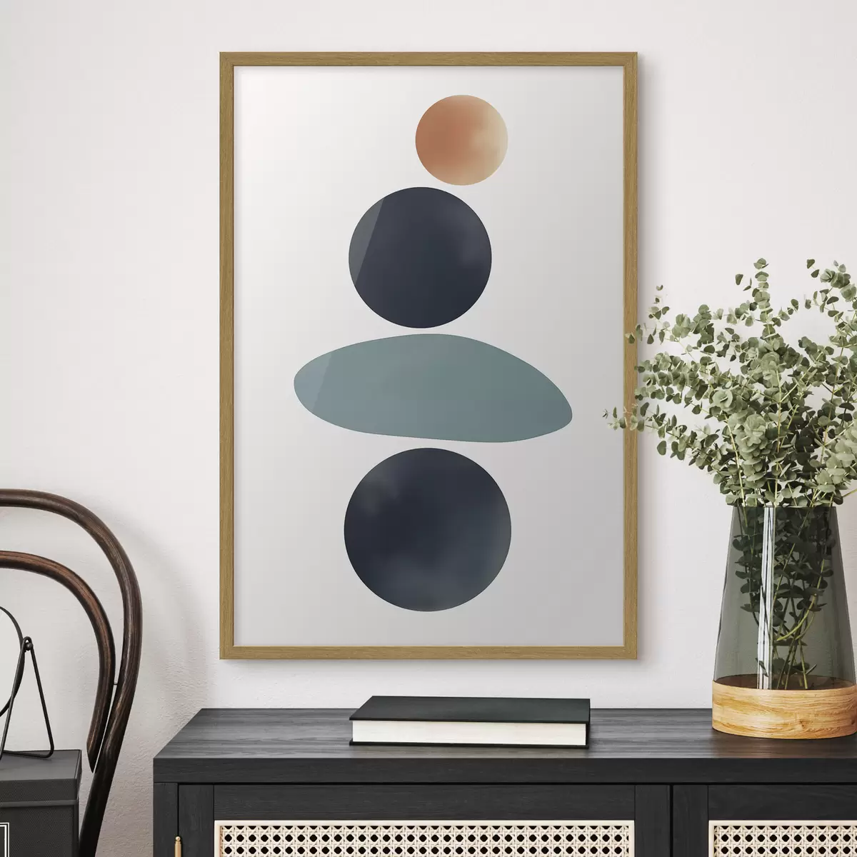 Poster Abstrakte abgerundete Flecken f46061