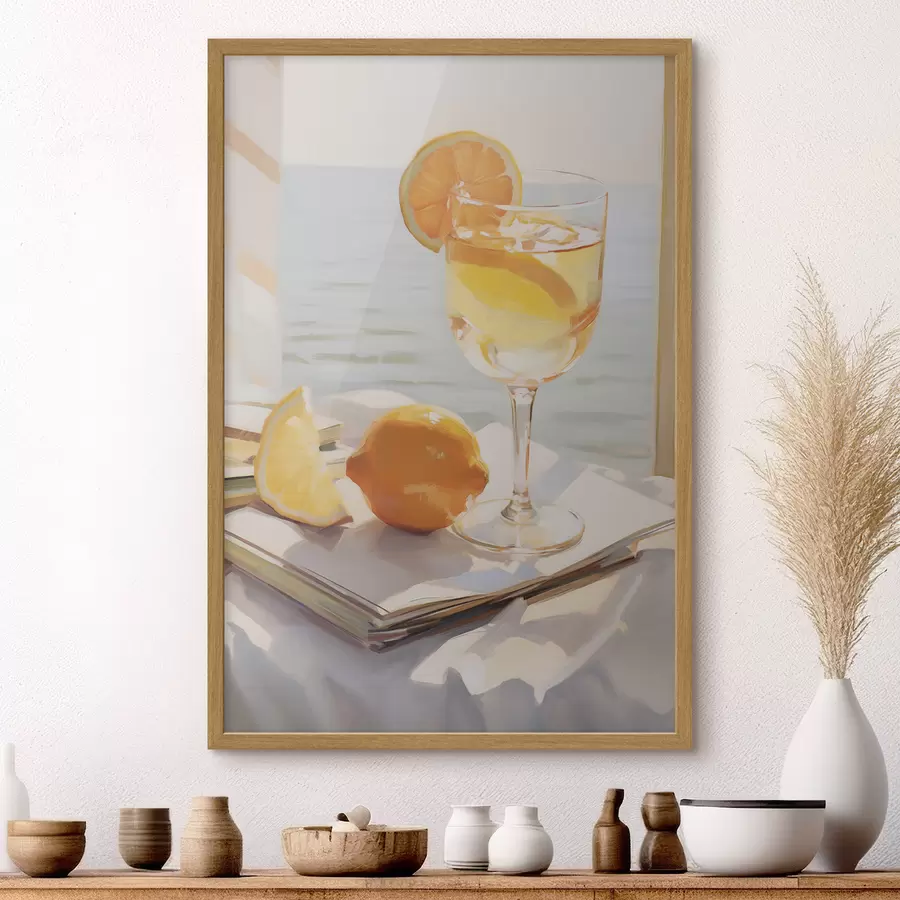 Fototapete Ein Cocktail in einem Glas am Fenster f46064