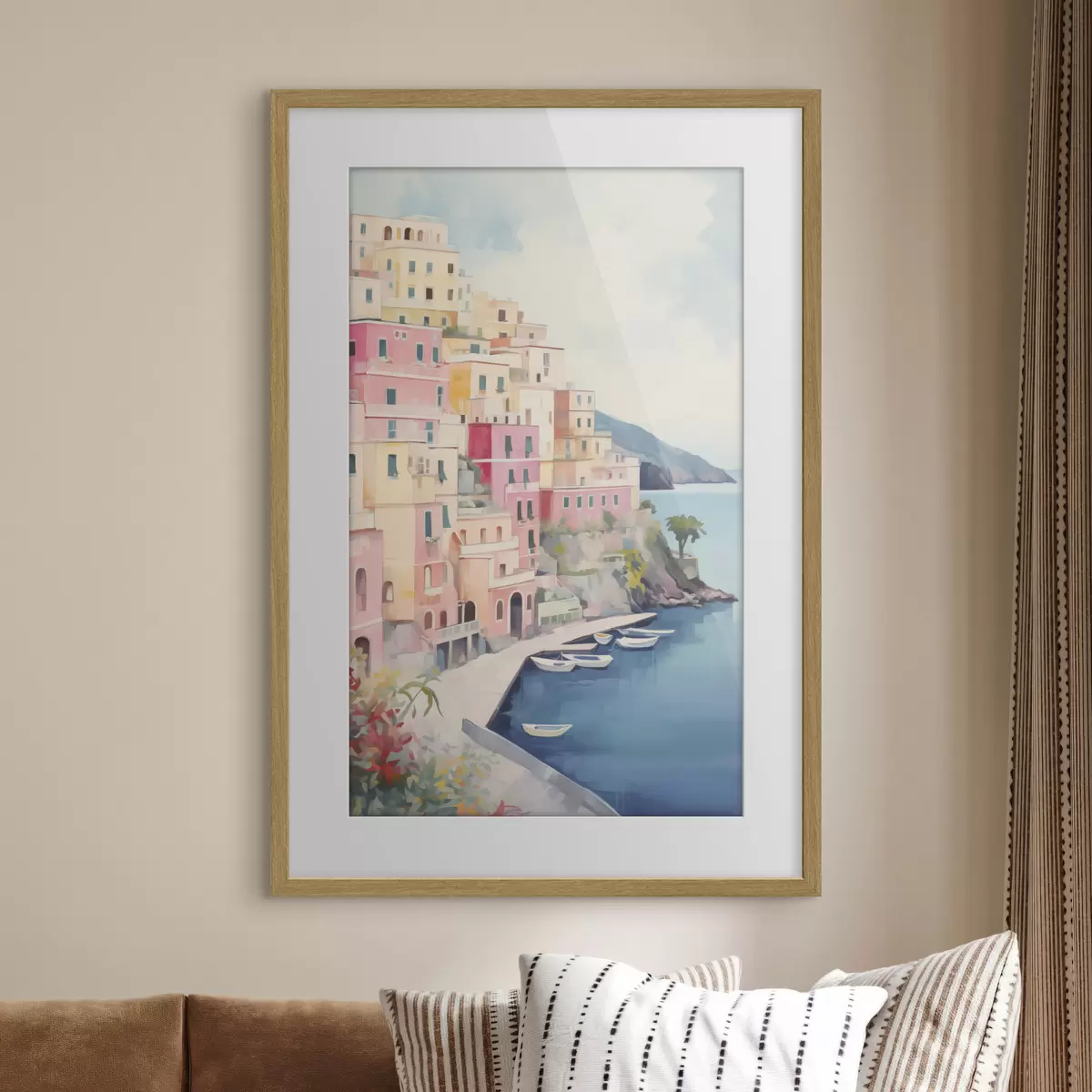 Poster Häuser an der Meeresbucht f46066