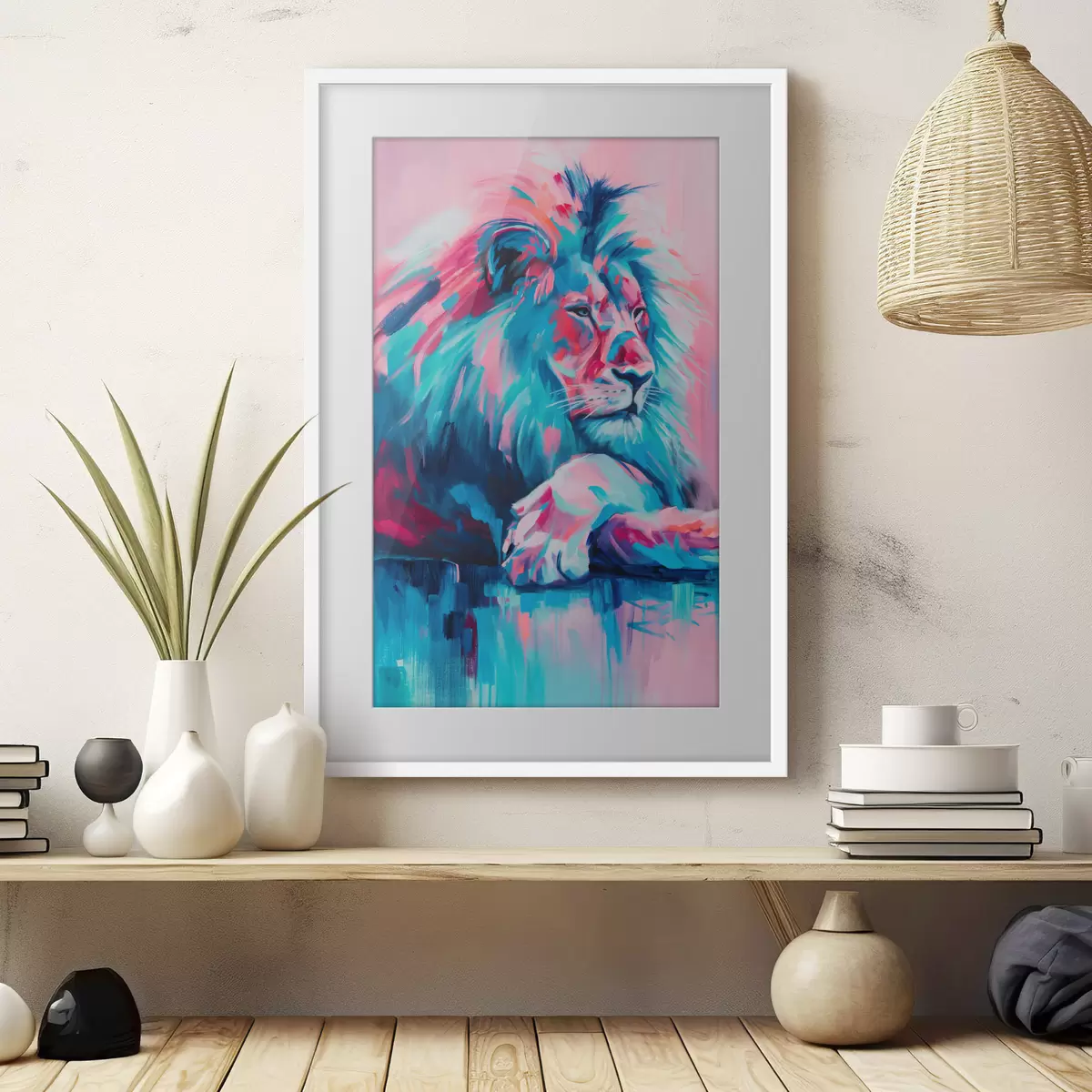 Poster Löwe und Zartheit f46034