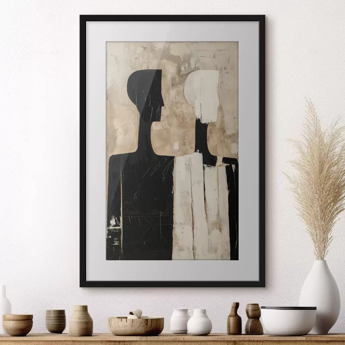 Poster Zwei abstrakte Figuren f46050