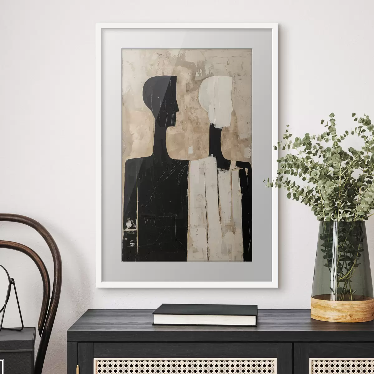 Poster Zwei abstrakte Figuren f46050