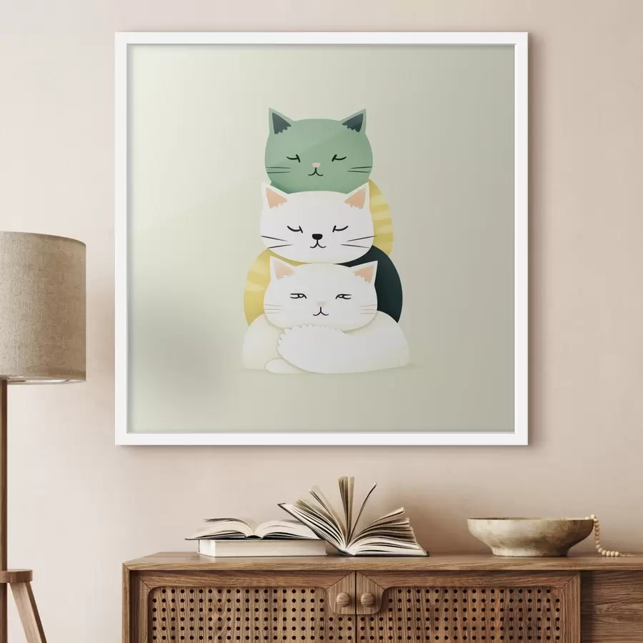 Fototapete Komposition von drei Katzen im Animationsstil f45734