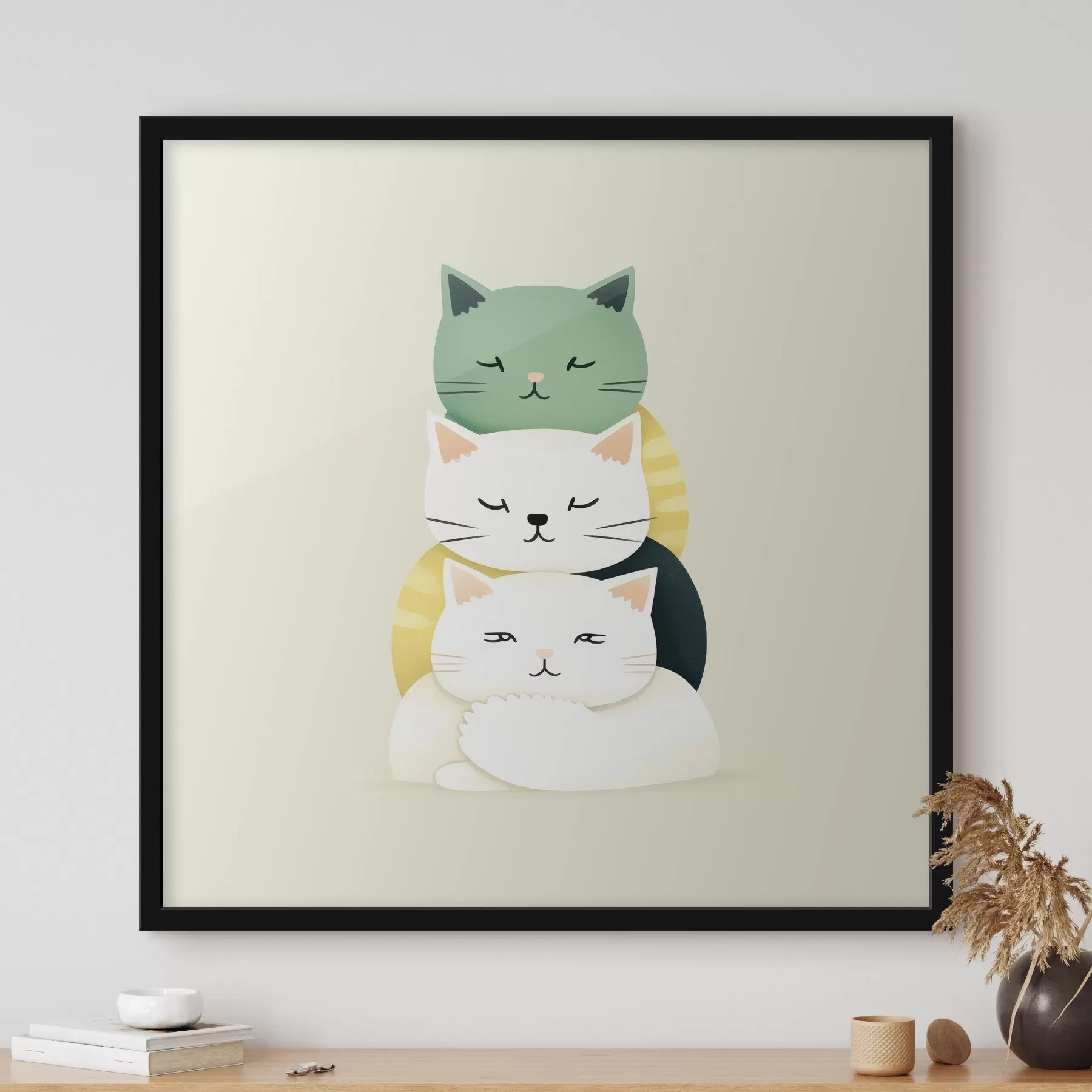 Fototapete Komposition von drei Katzen im Animationsstil f45734