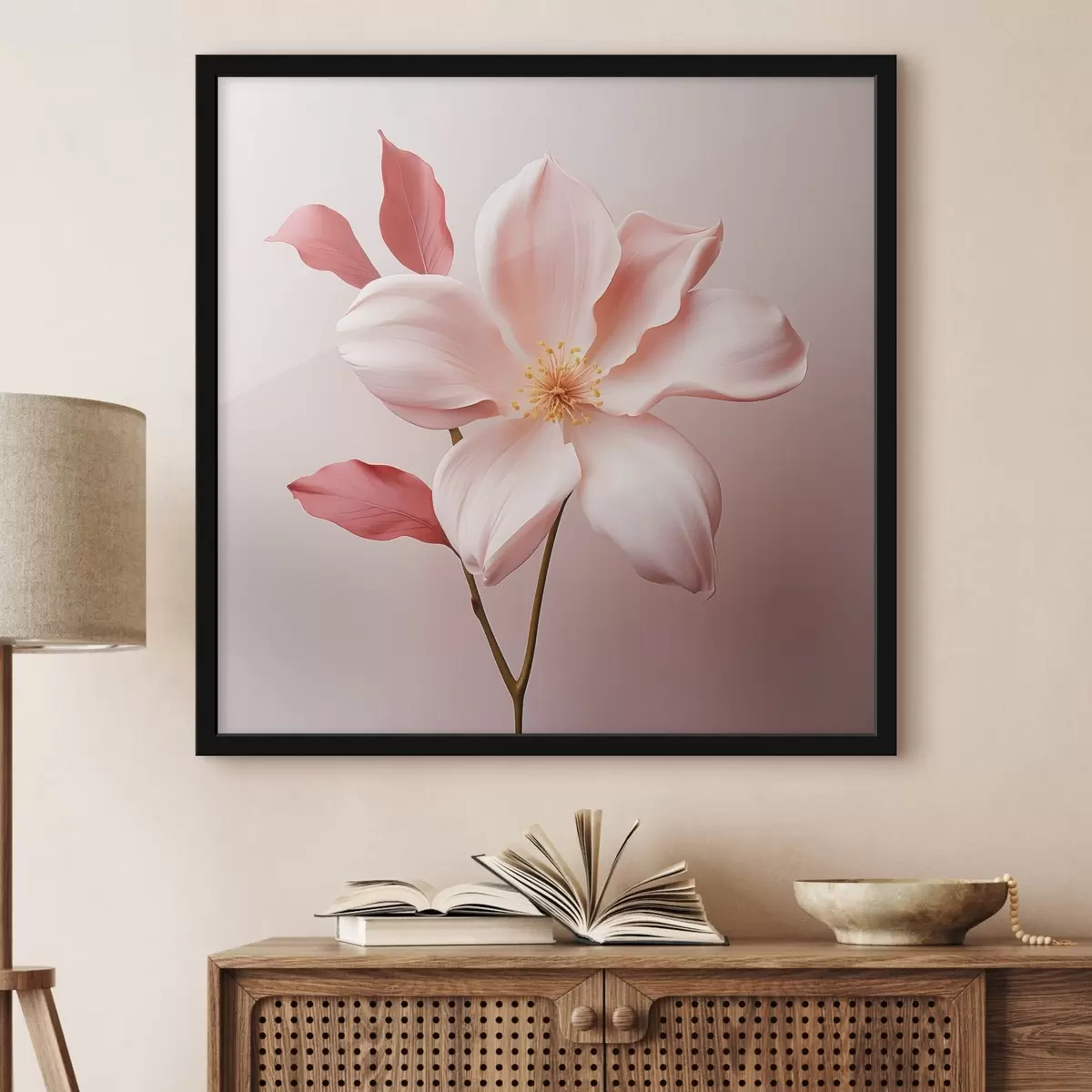 Poster Rosa Magnolie im minimalistischen Stil f45735