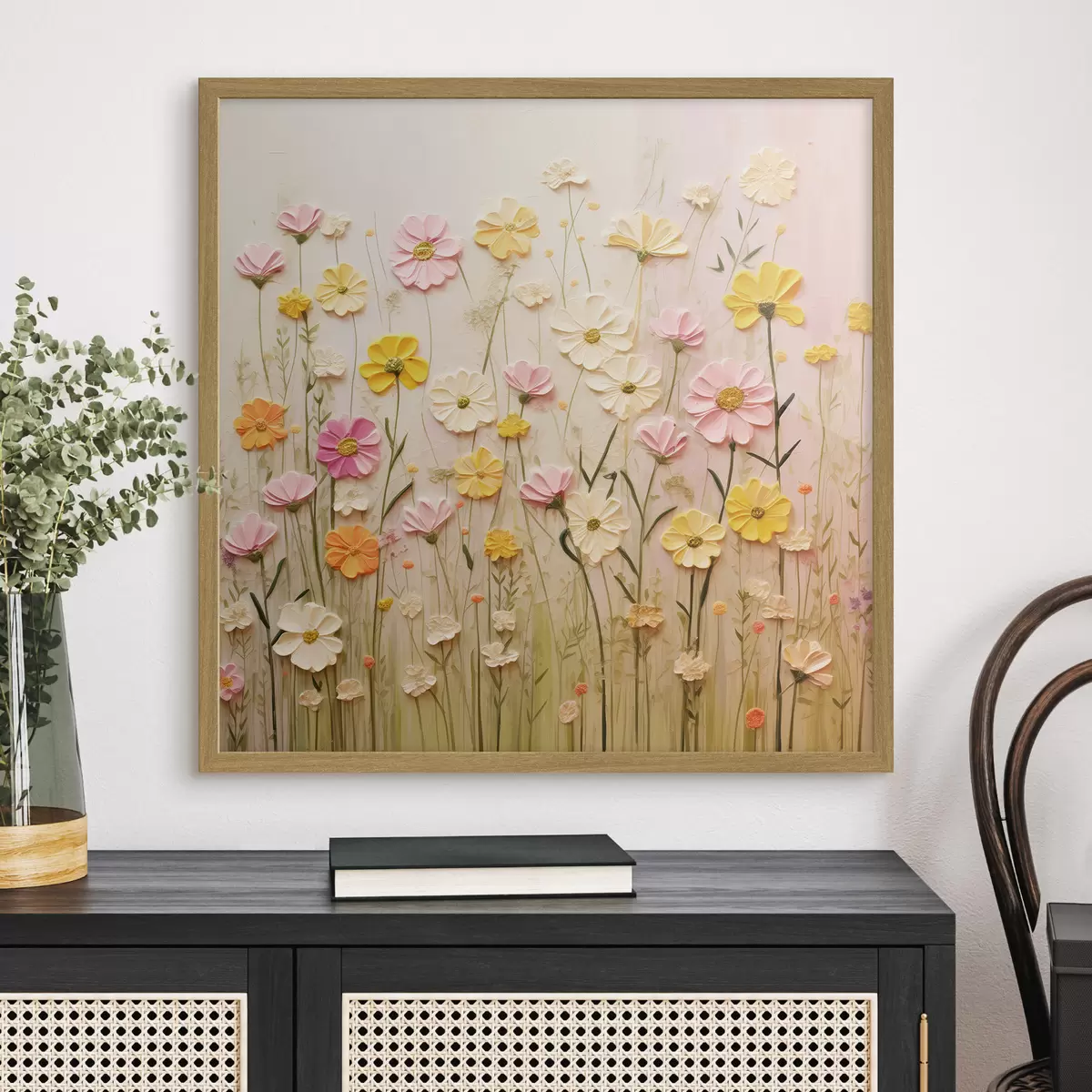 Poster Blumenfeld im Stil der Ölmalerei f45739