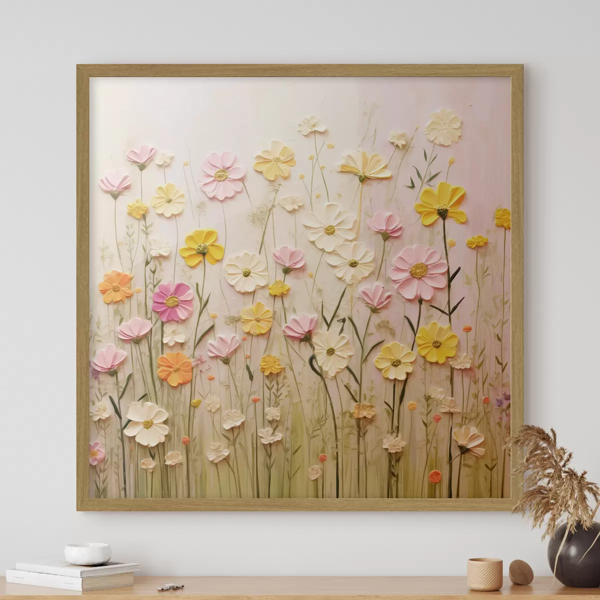 Poster Blumenfeld im Stil der Ölmalerei f45739