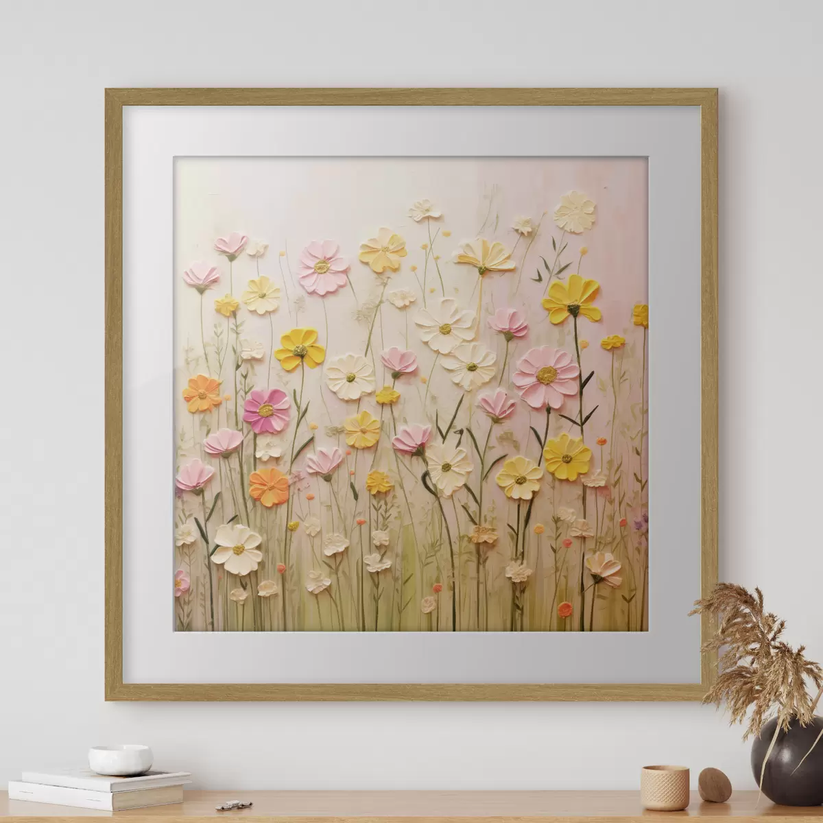 Poster Blumenfeld im Stil der Ölmalerei f45739