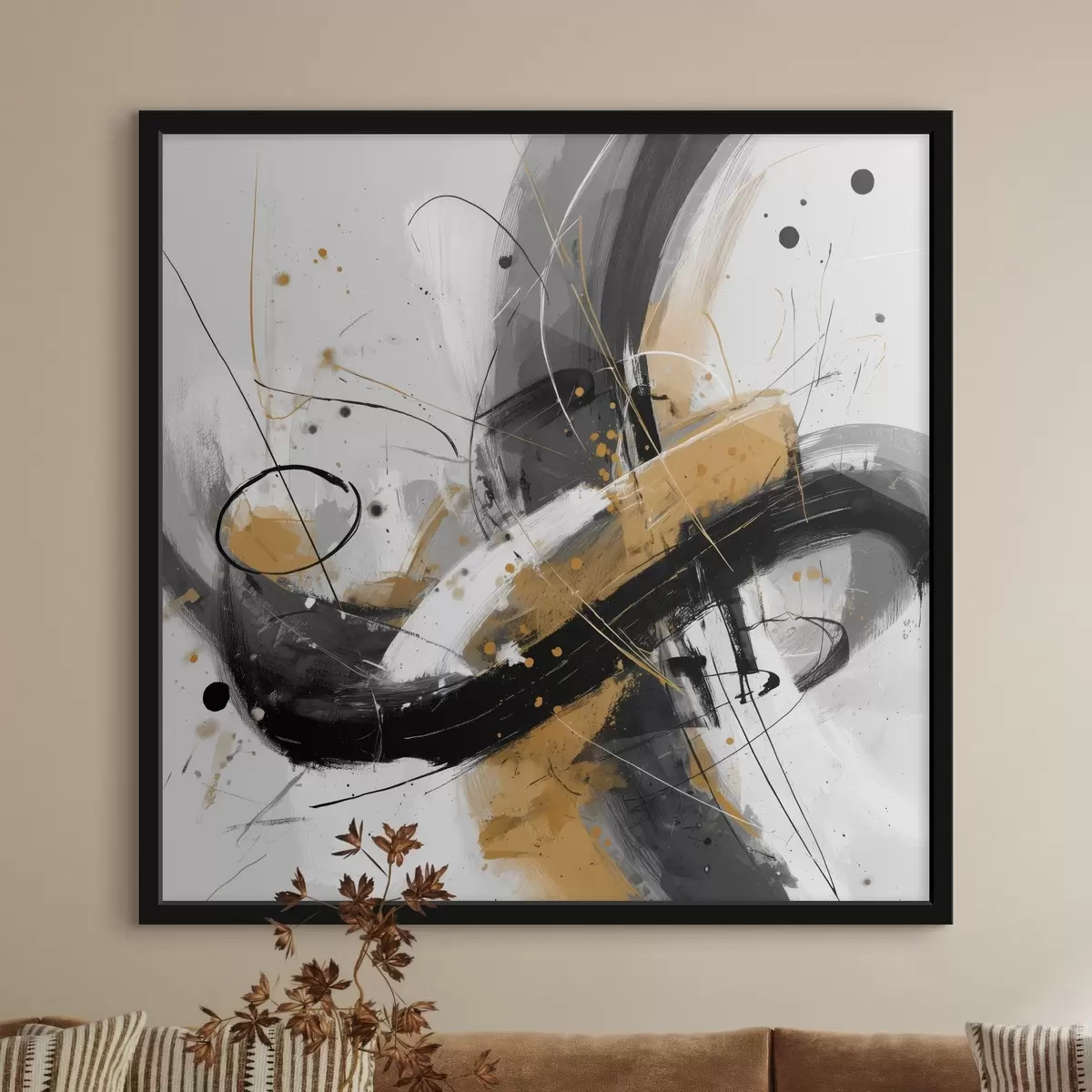 Poster Grafisches Echo im Stil der modernen Abstraktion f45848