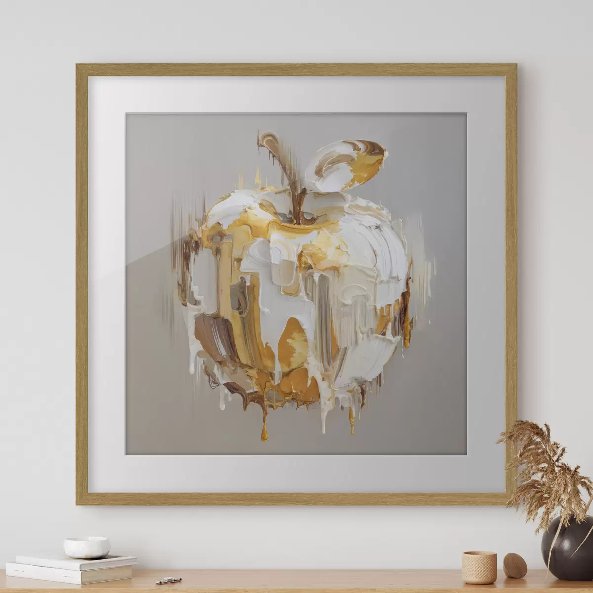 Poster Apfel mit geschmolzenem Farbeffekt f45862