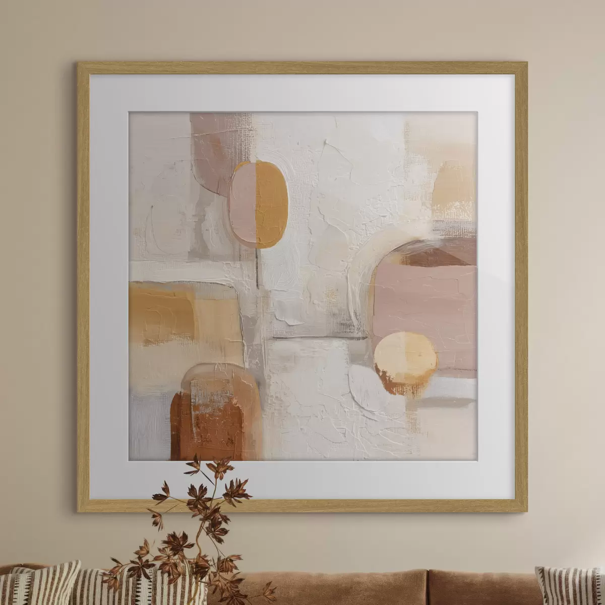 Poster Abstrakter Minimalismus in Beige-Orange-Tönen f45864