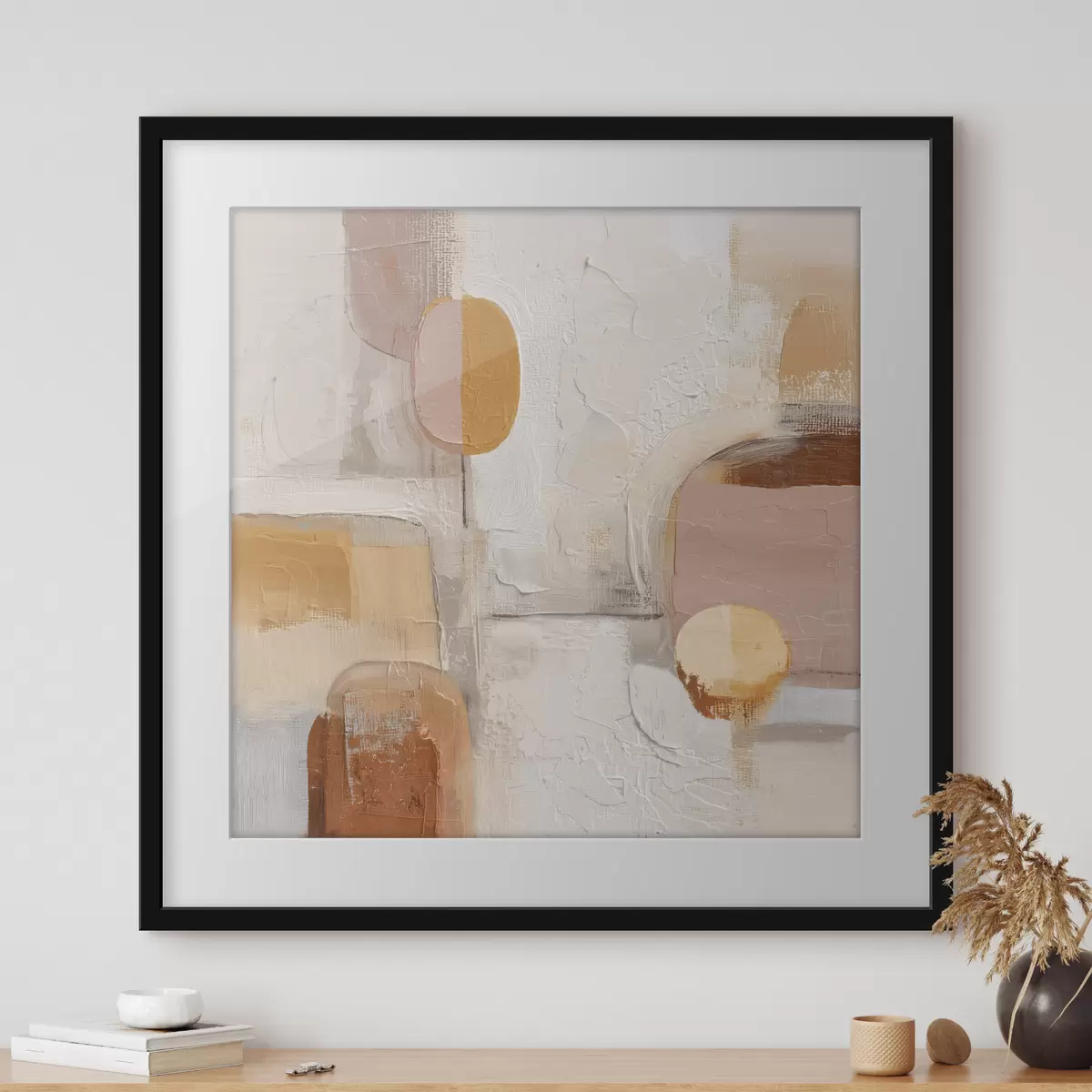 Poster Abstrakter Minimalismus in Beige-Orange-Tönen f45864