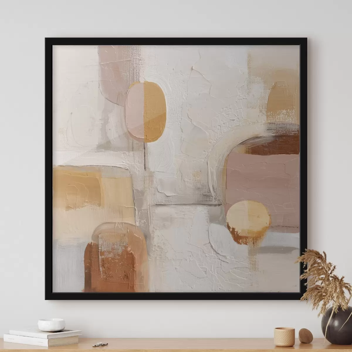Poster Abstrakter Minimalismus in Beige-Orange-Tönen f45864