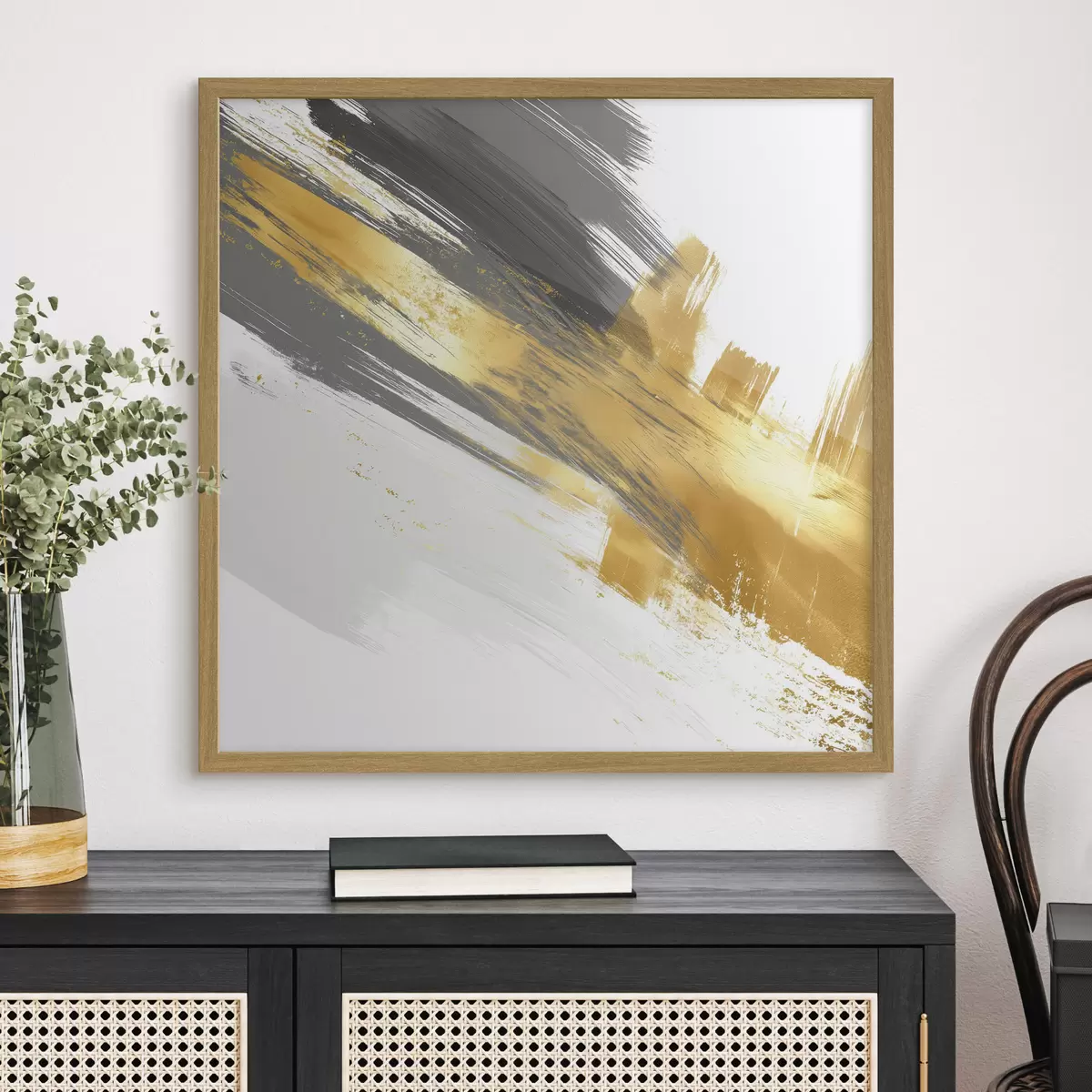 Poster Moderne Kunst mit Elementen schneller Pinselstriche f45865