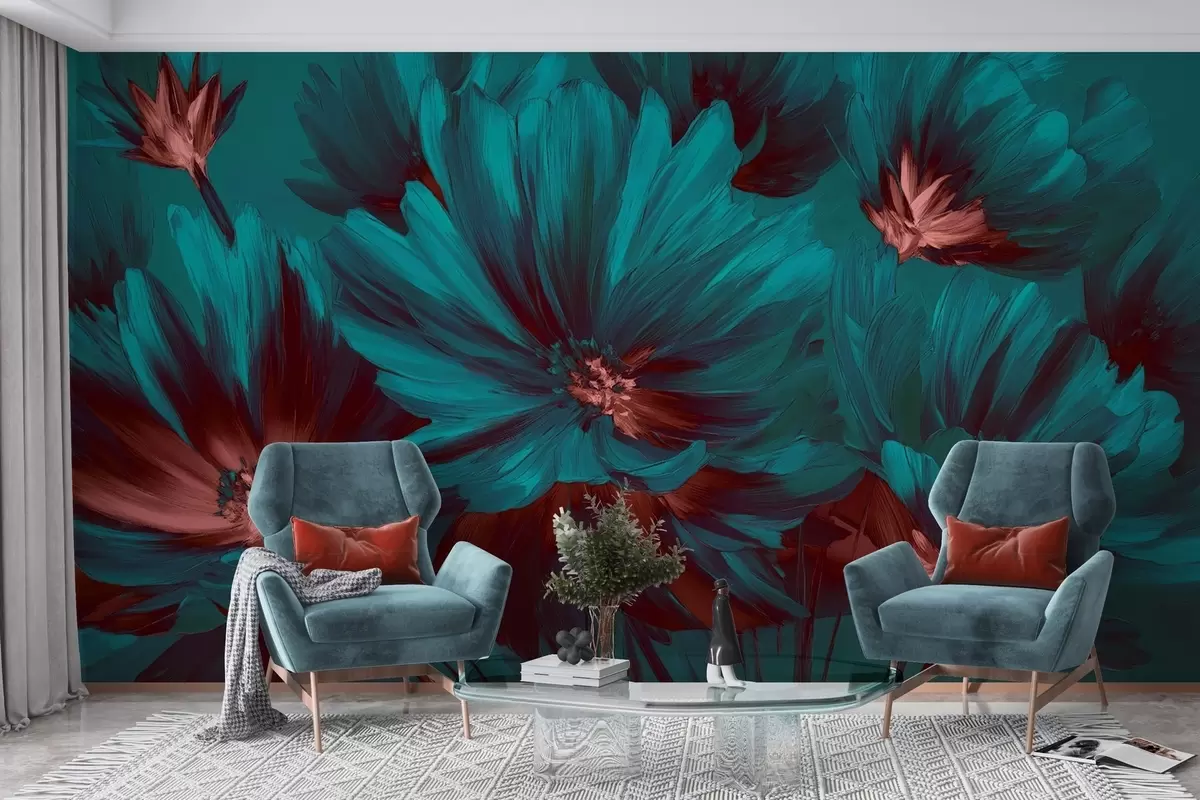 Fototapete Abstrakte Blumen w04670v3