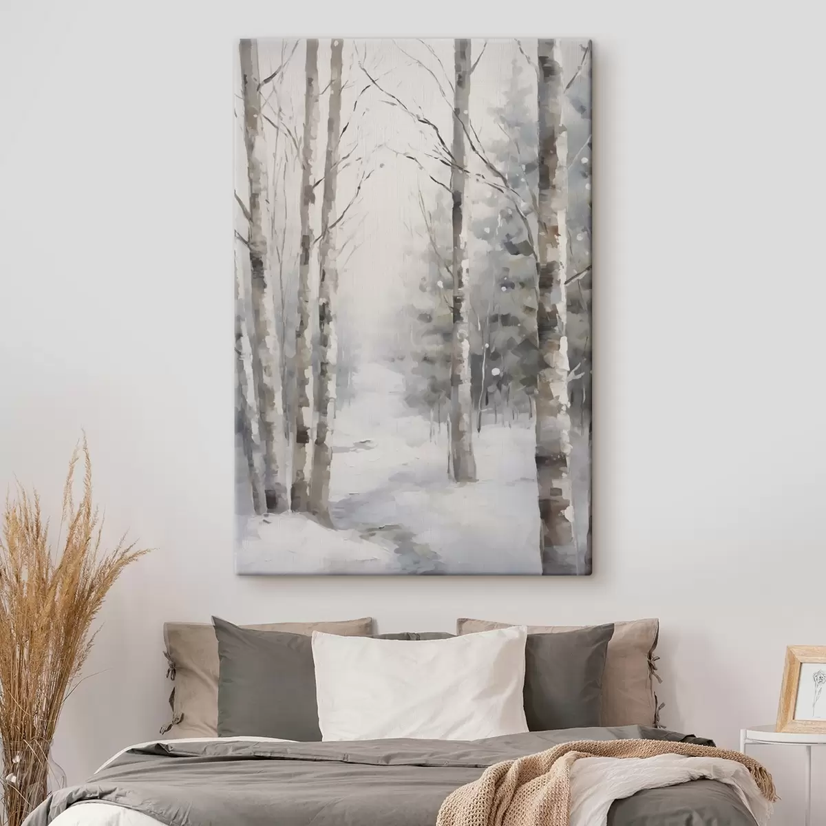 Fototapete Birken in einem Winterwald s46129