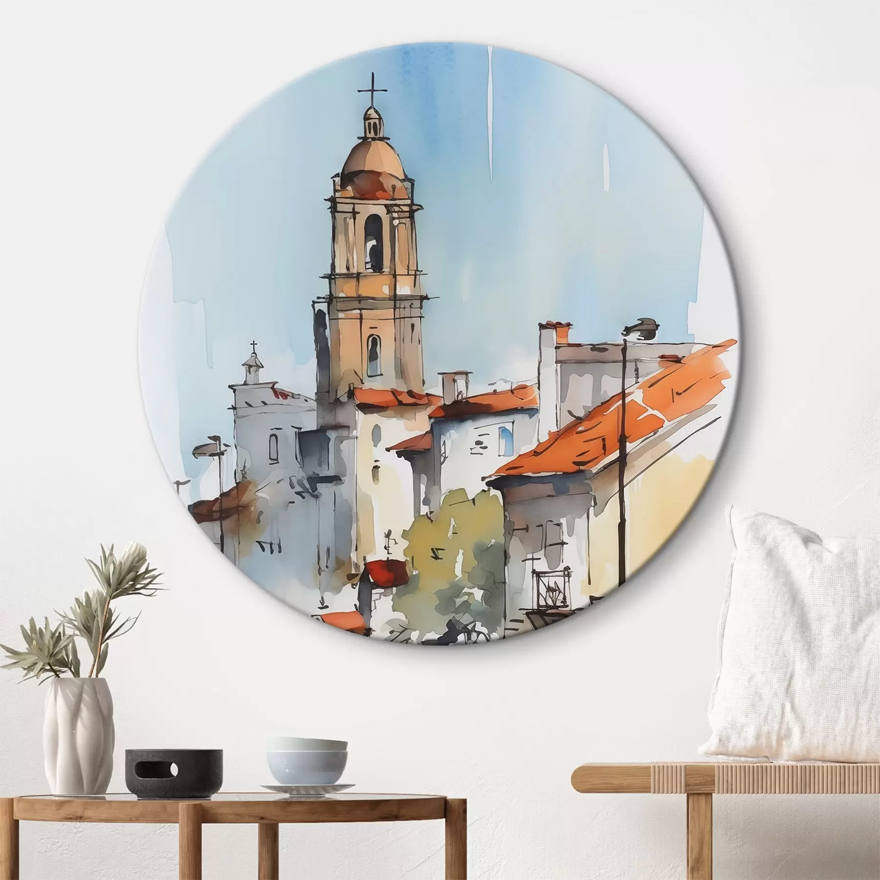 Fototapete Stadtlandschaft im Aquarellstil r46120