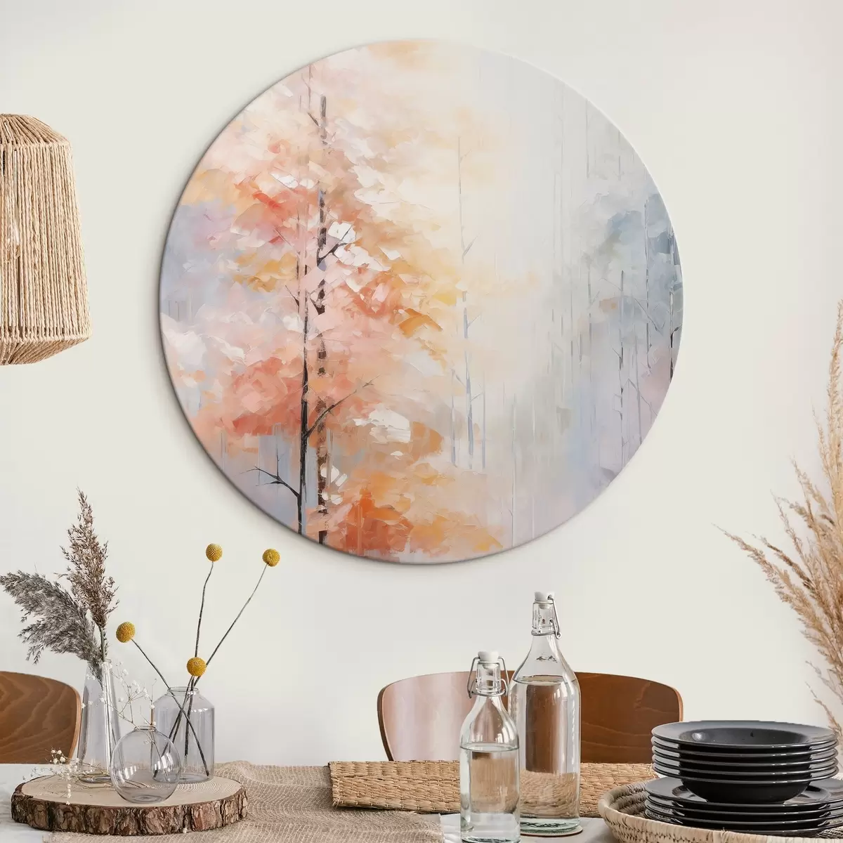 Runde Wandbilder Herbstwald-Imitationsgemälde r46122