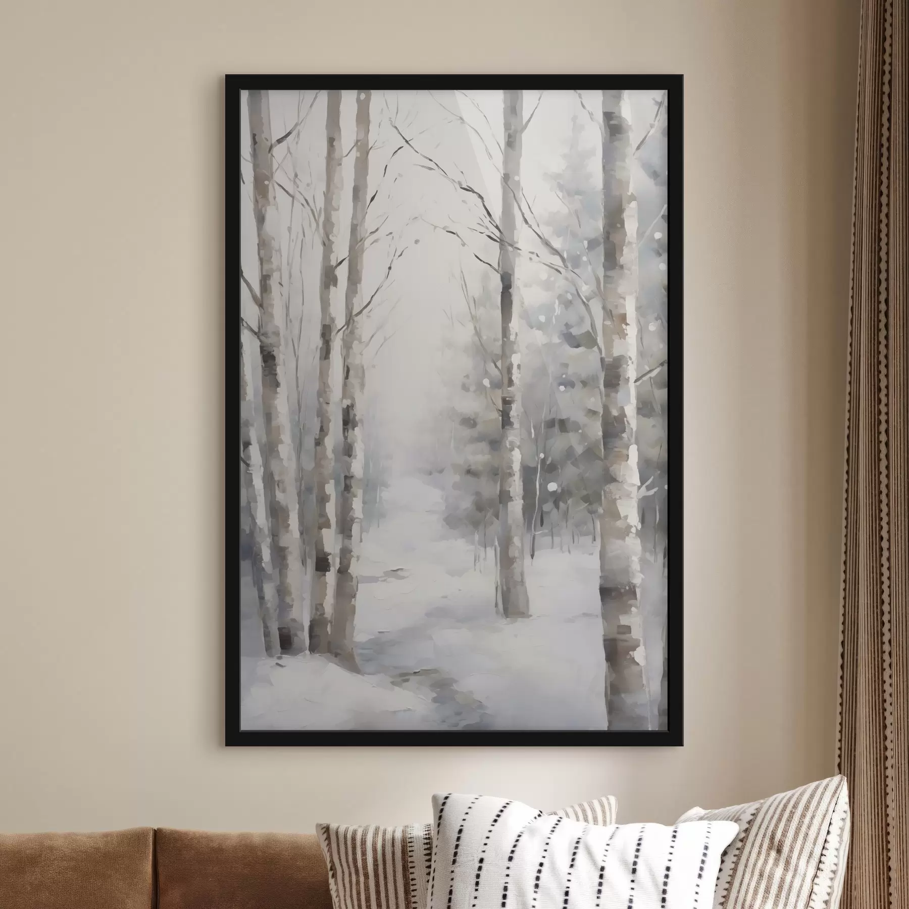 Fototapete Birken in einem Winterwald f46129