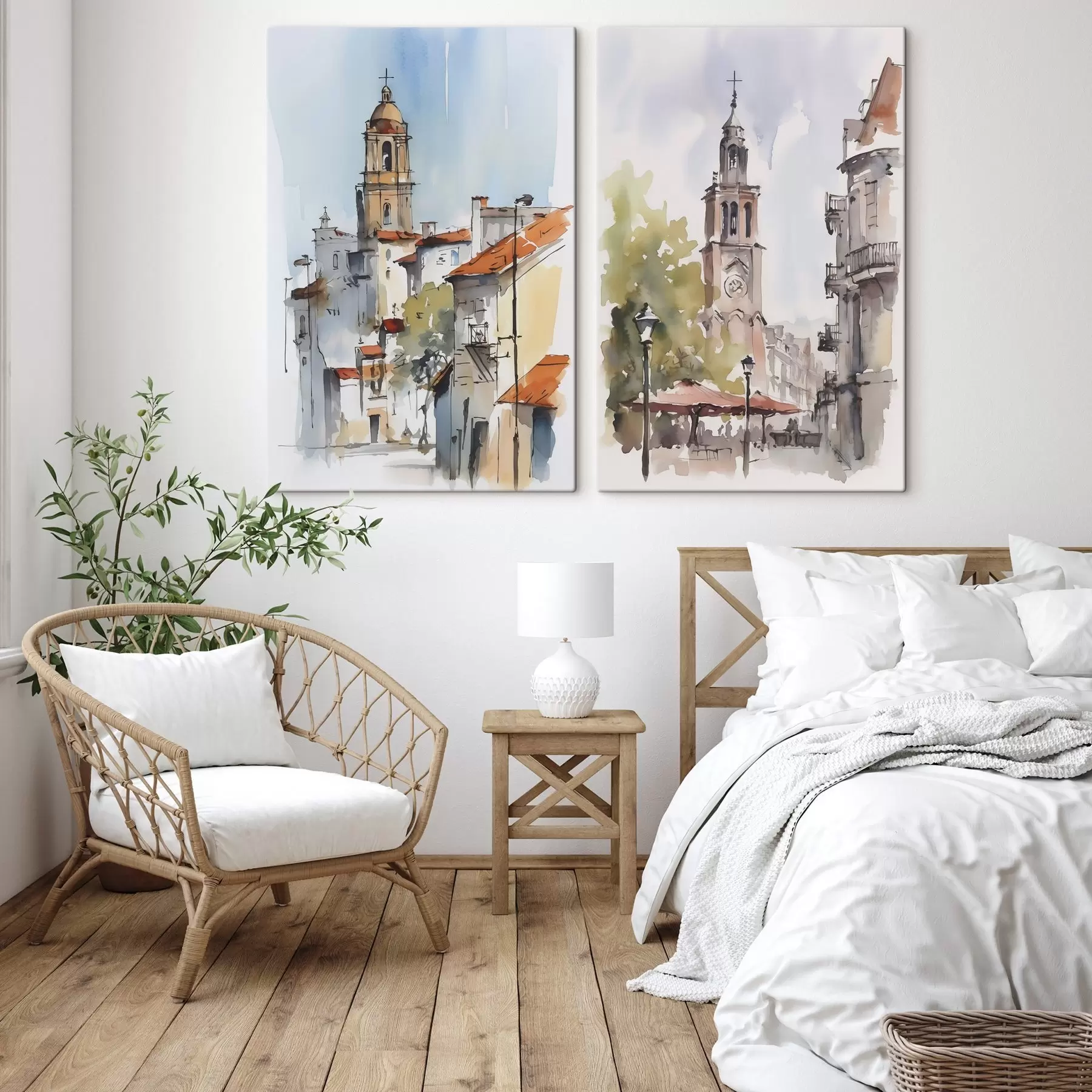Fototapete Stadtlandschaft im Aquarellstil m00832