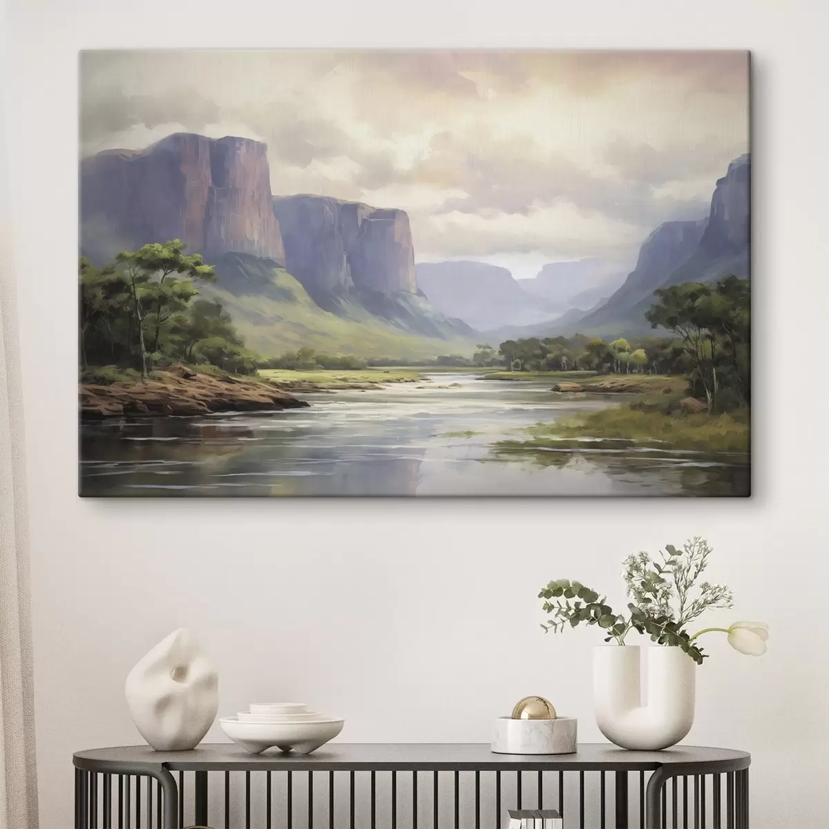 Fototapete Park mit Bergblick s46194