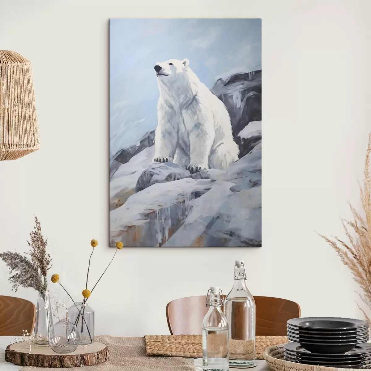 Fototapete Ein Bär sitzt auf einer Eisscholle s46199