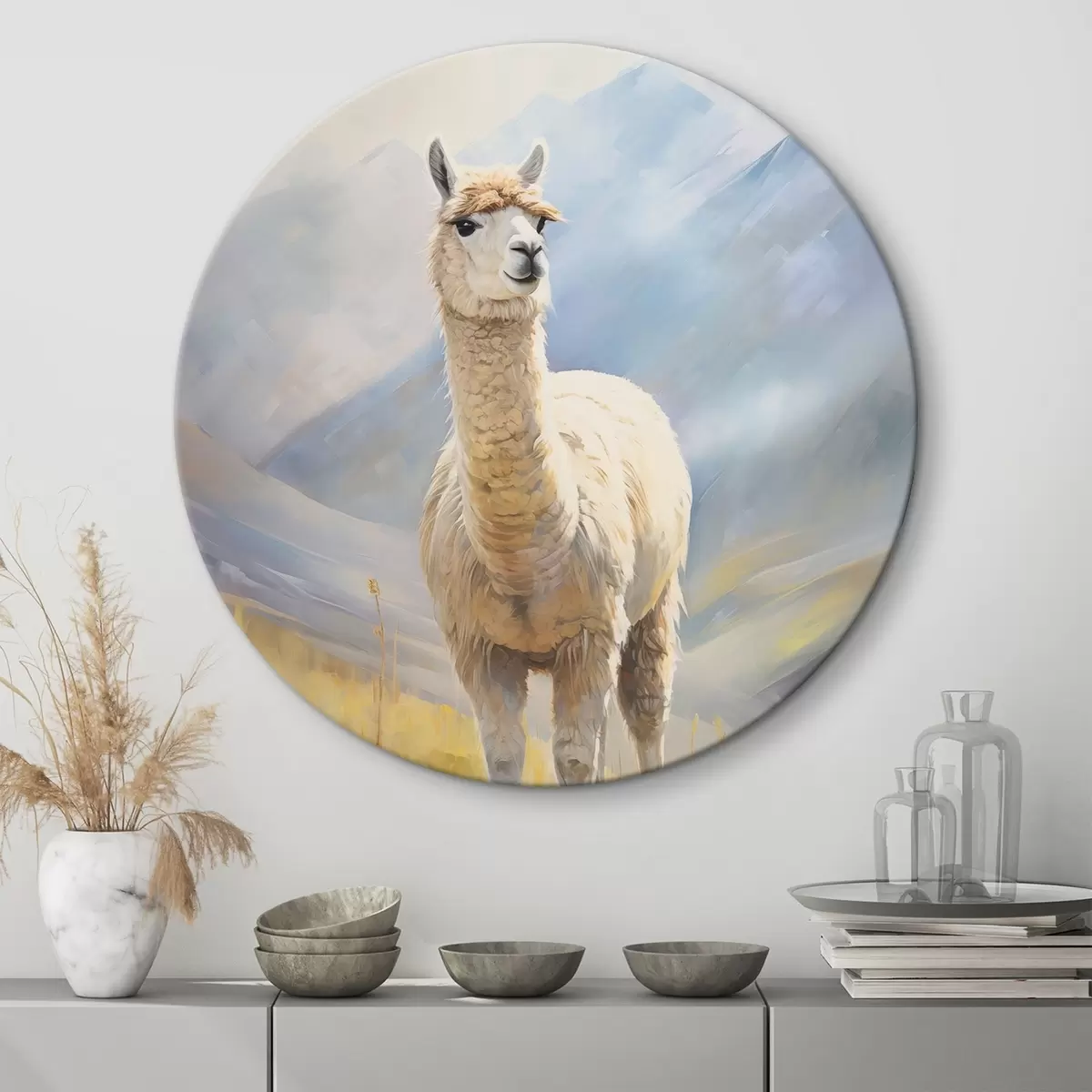 Runde Wandbilder Lama r46196