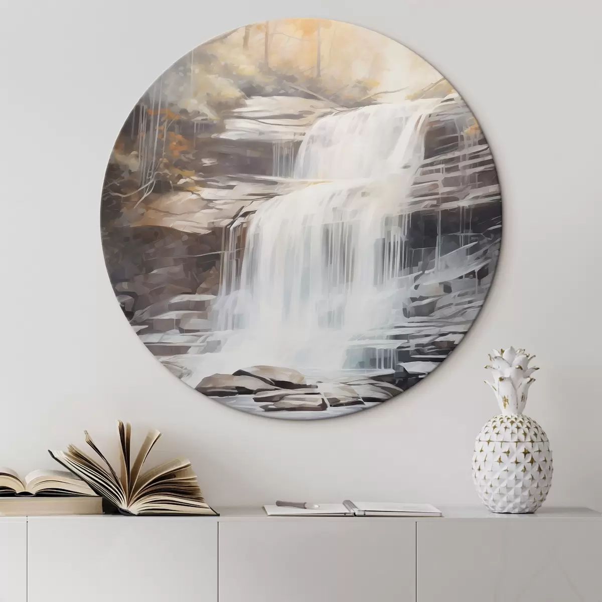 Runde Wandbilder Wasserfall r46197