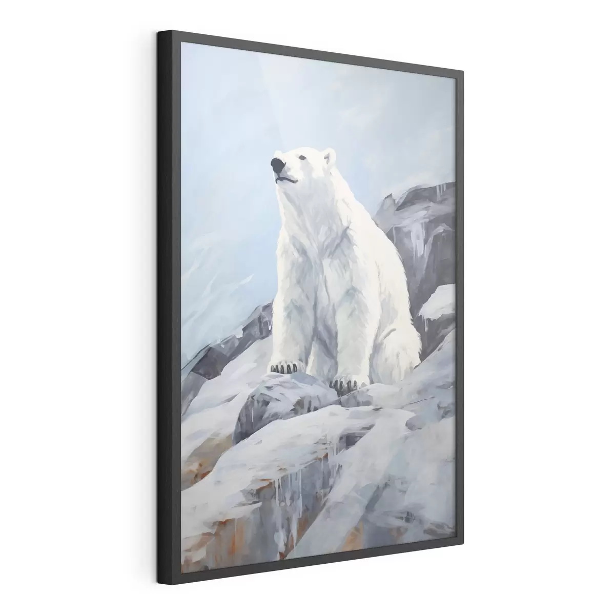 Poster Ein Bär sitzt auf einer Eisscholle f46199