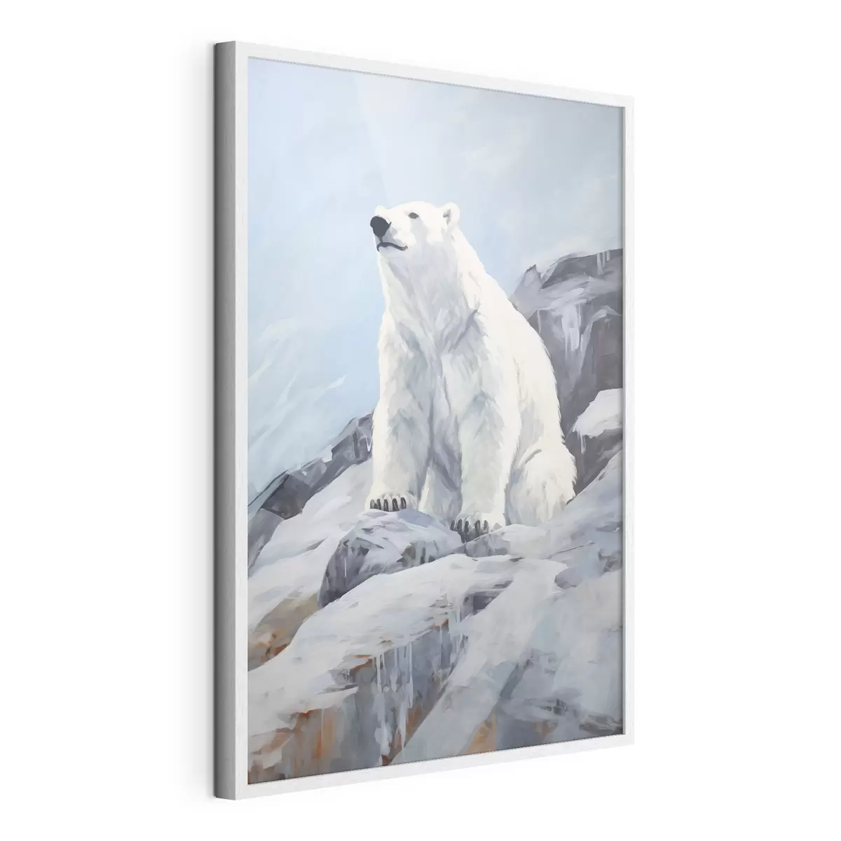 Poster Ein Bär sitzt auf einer Eisscholle f46199