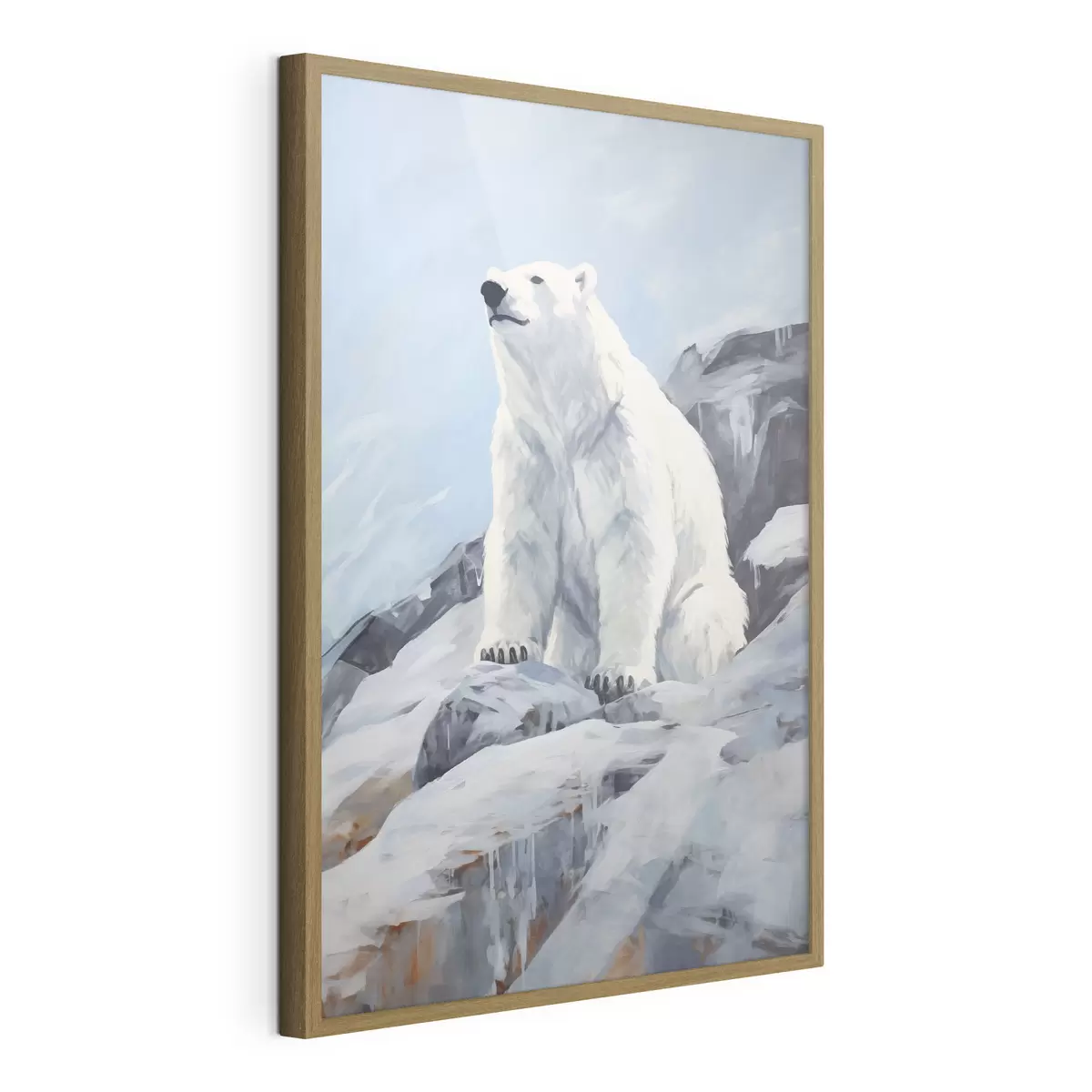 Poster Ein Bär sitzt auf einer Eisscholle f46199